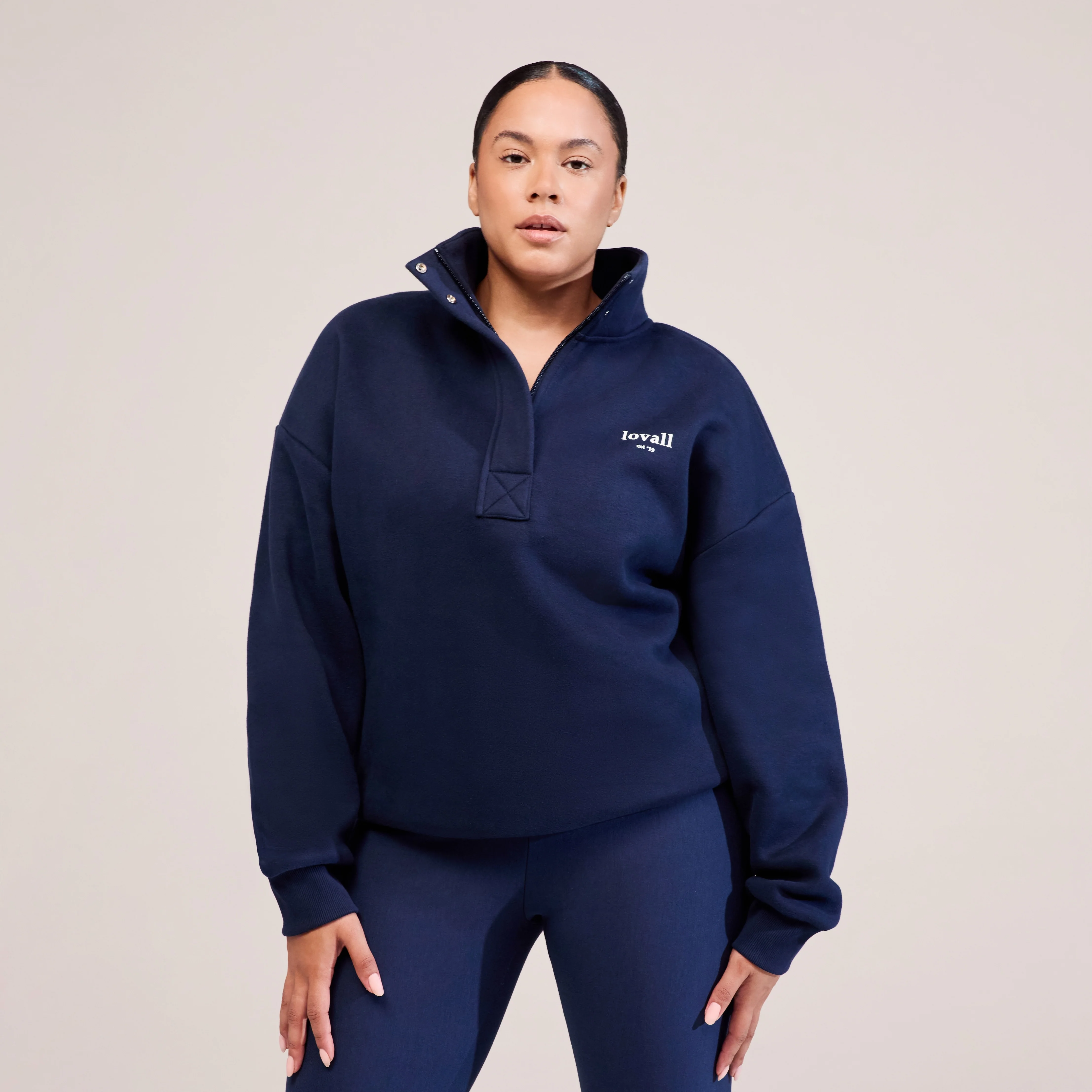 Curve Heavyweight 1/4 Zip Sweatshirt - Navy - Image 6