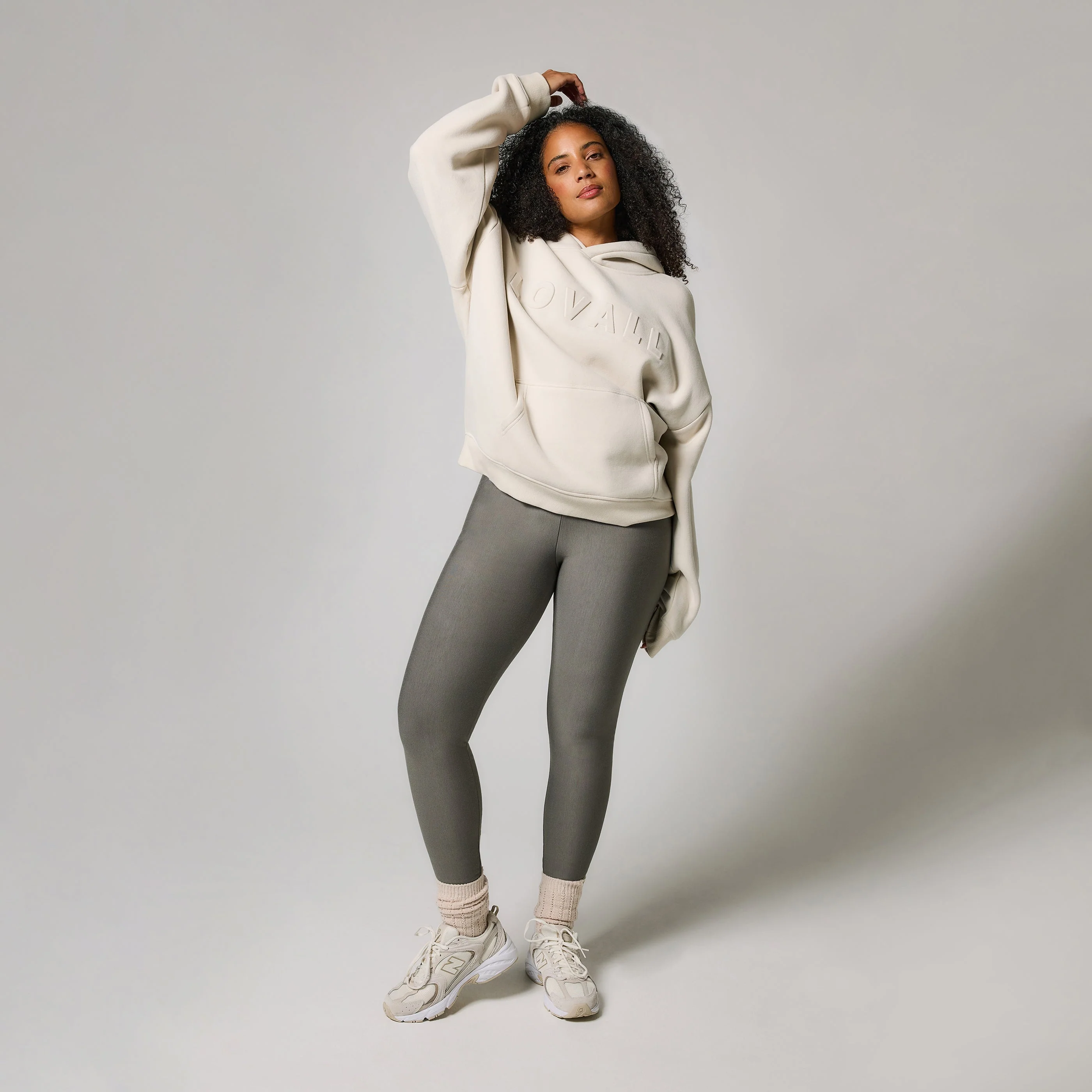 Curve Heavyweight Oversized Hoodie - Ecru - Image 2