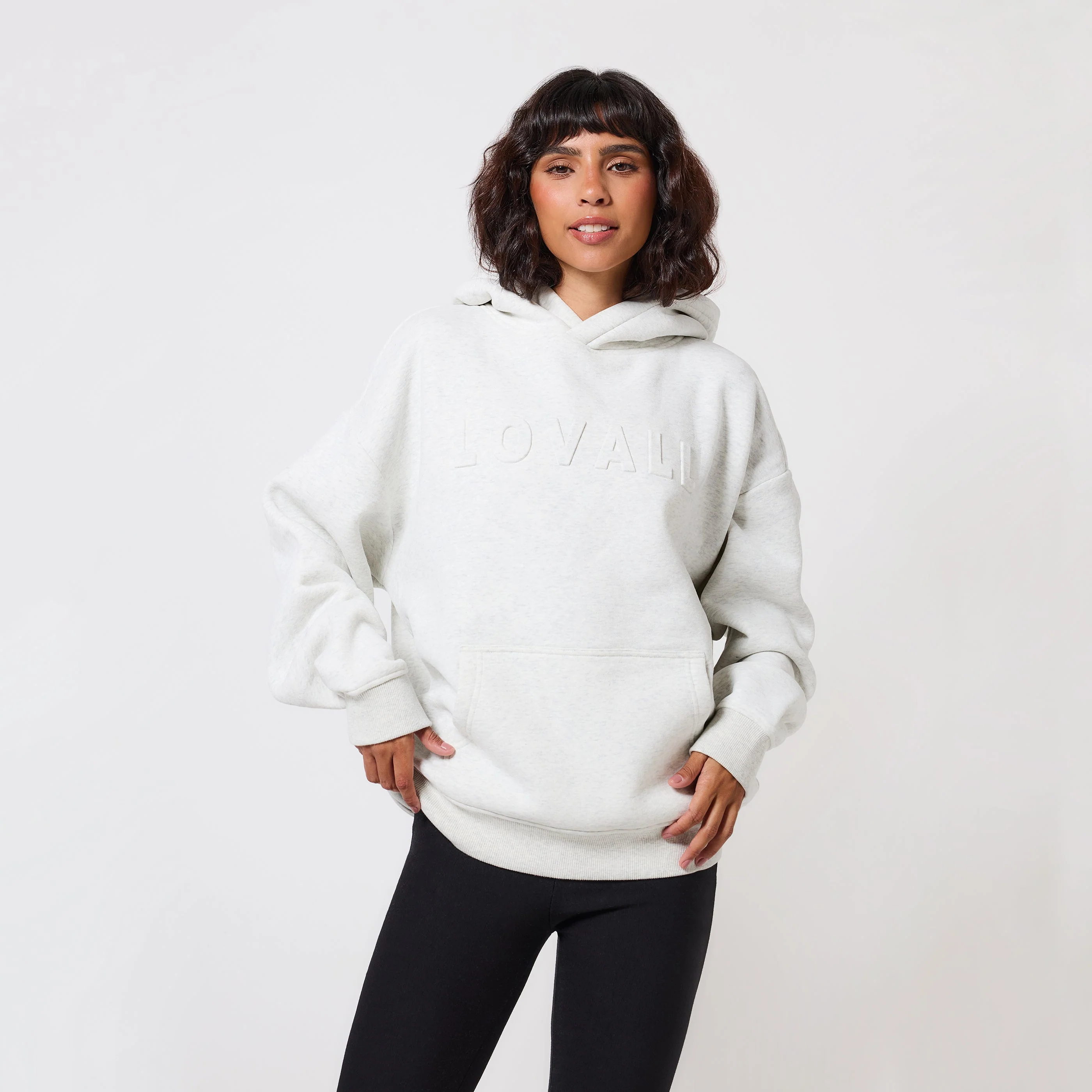 Curve Heavyweight Oversized Hoodie - Light Grey Marl