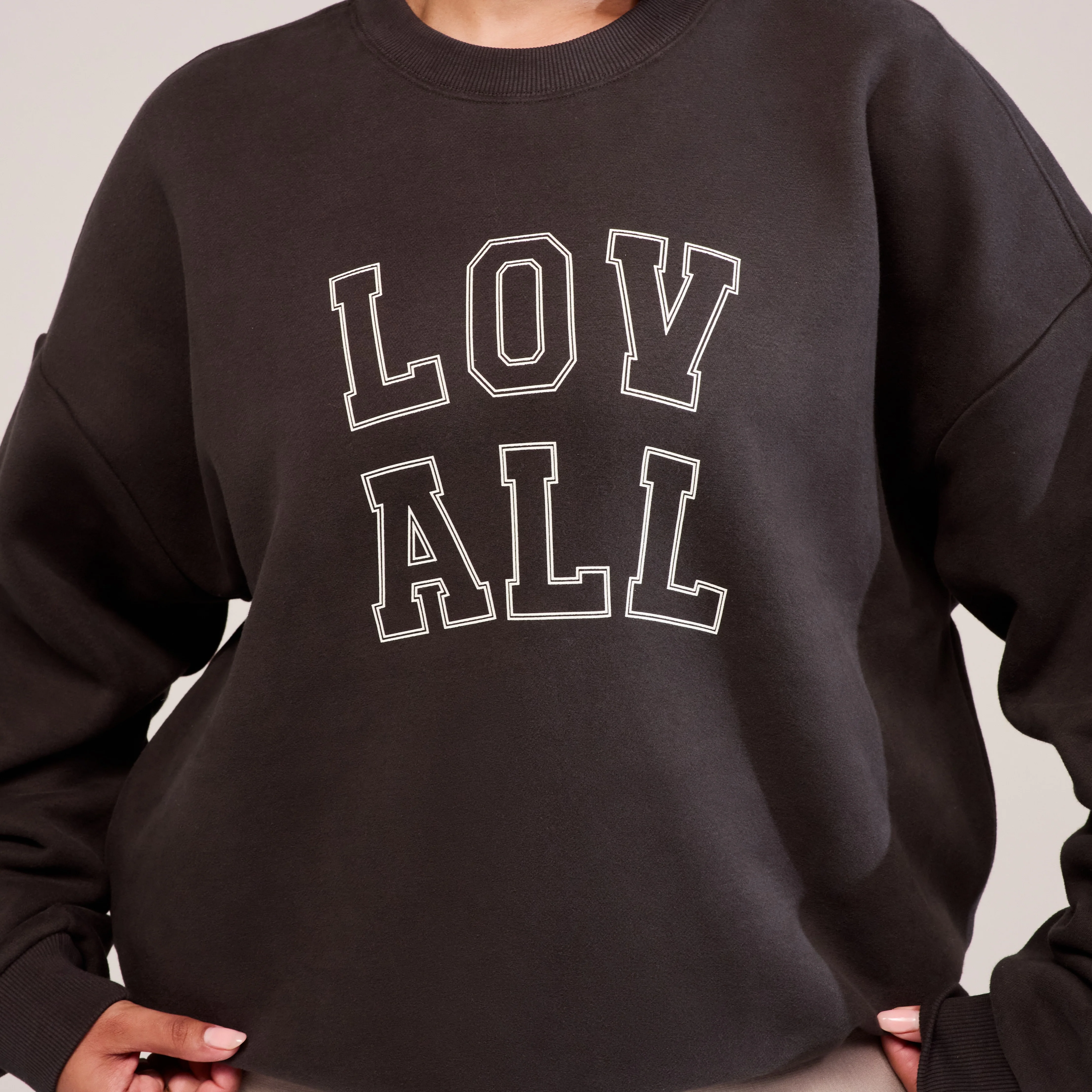 Curve Heavyweight Oversized Sweatshirt Varsity - Black Coffee - Image 4