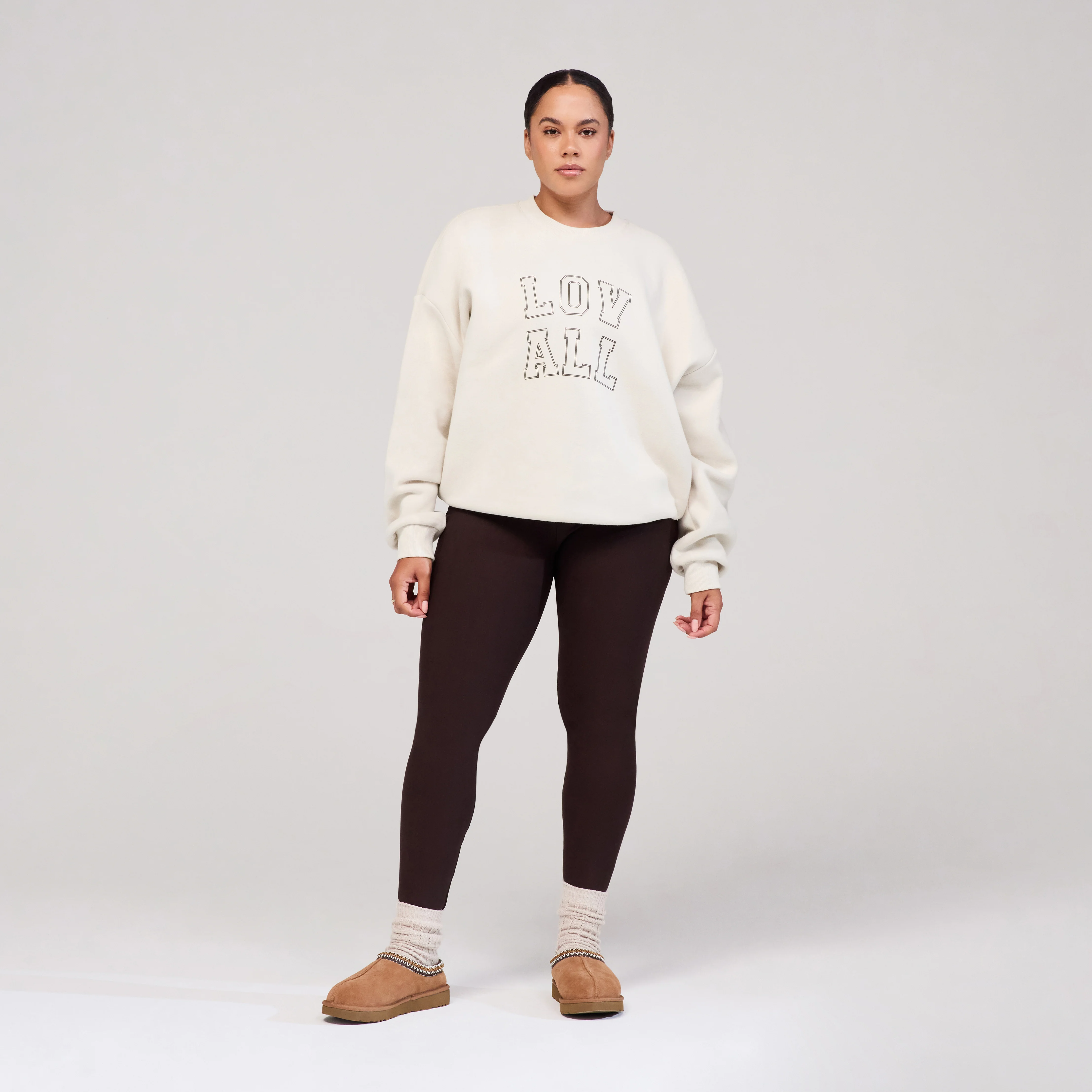 Curve Heavyweight Oversized Sweatshirt Varsity - Ecru - Image 5