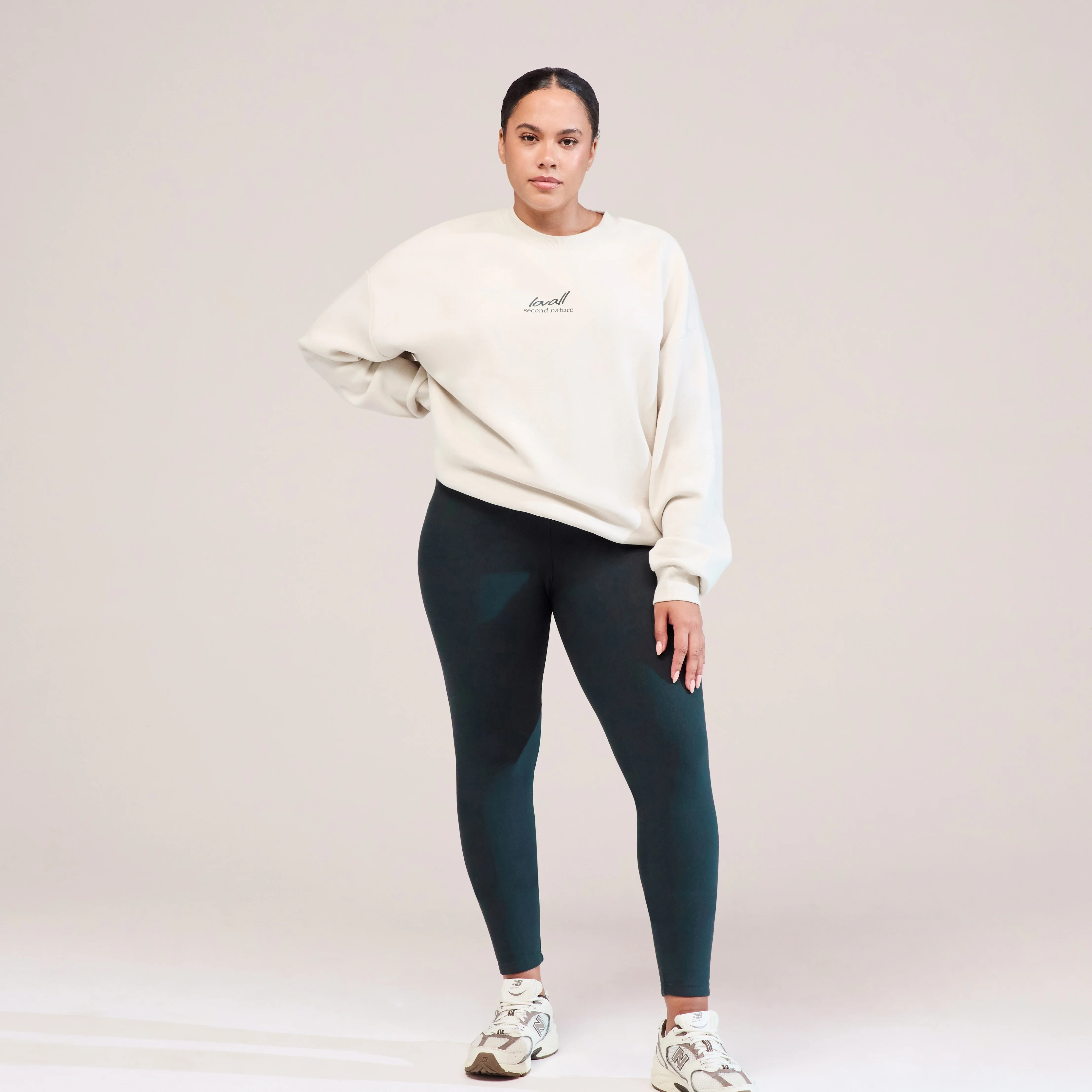 Curve Organic Oversized Sweatshirt Landscape - Ecru - Image 2
