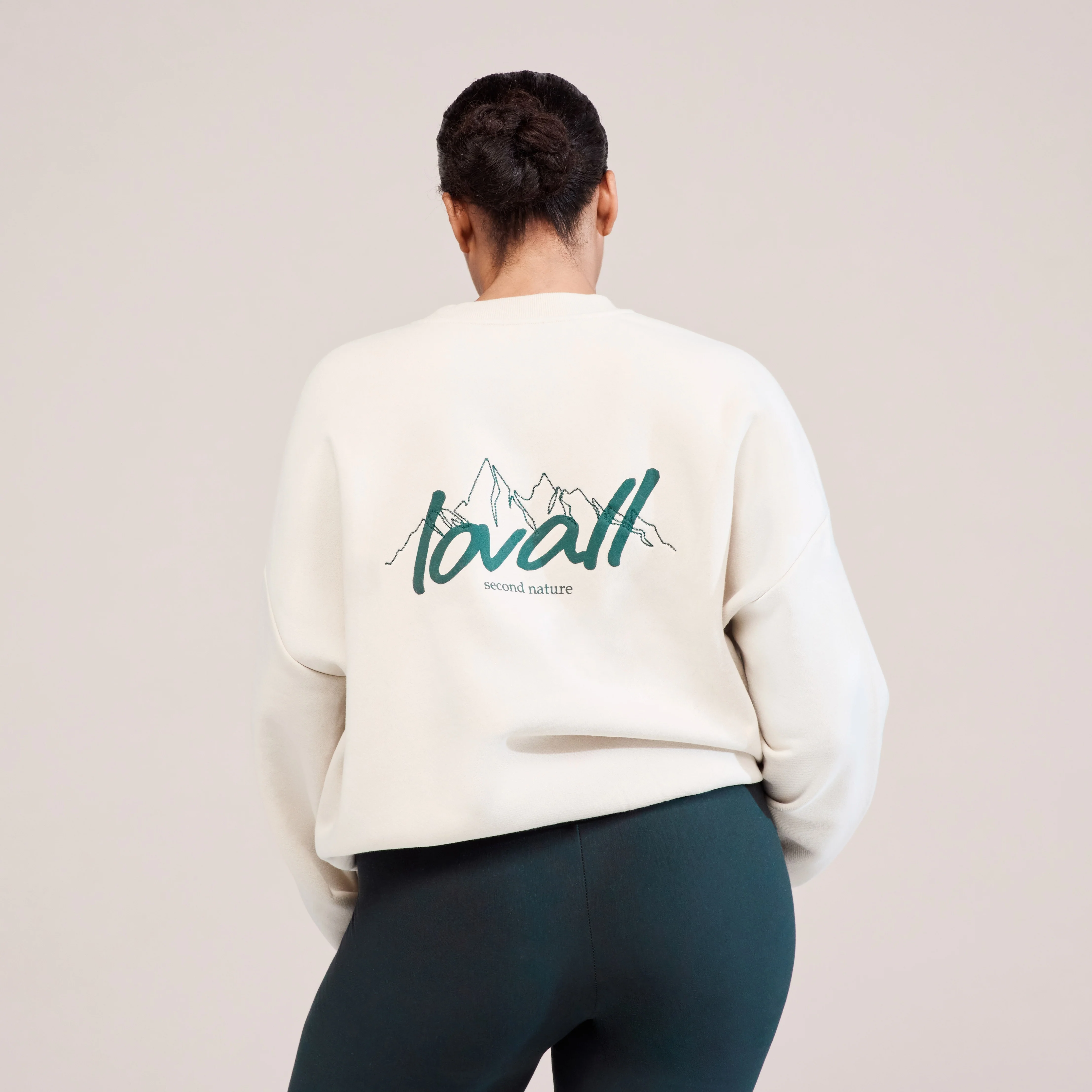 Curve Organic Oversized Sweatshirt Landscape - Ecru - Image 3