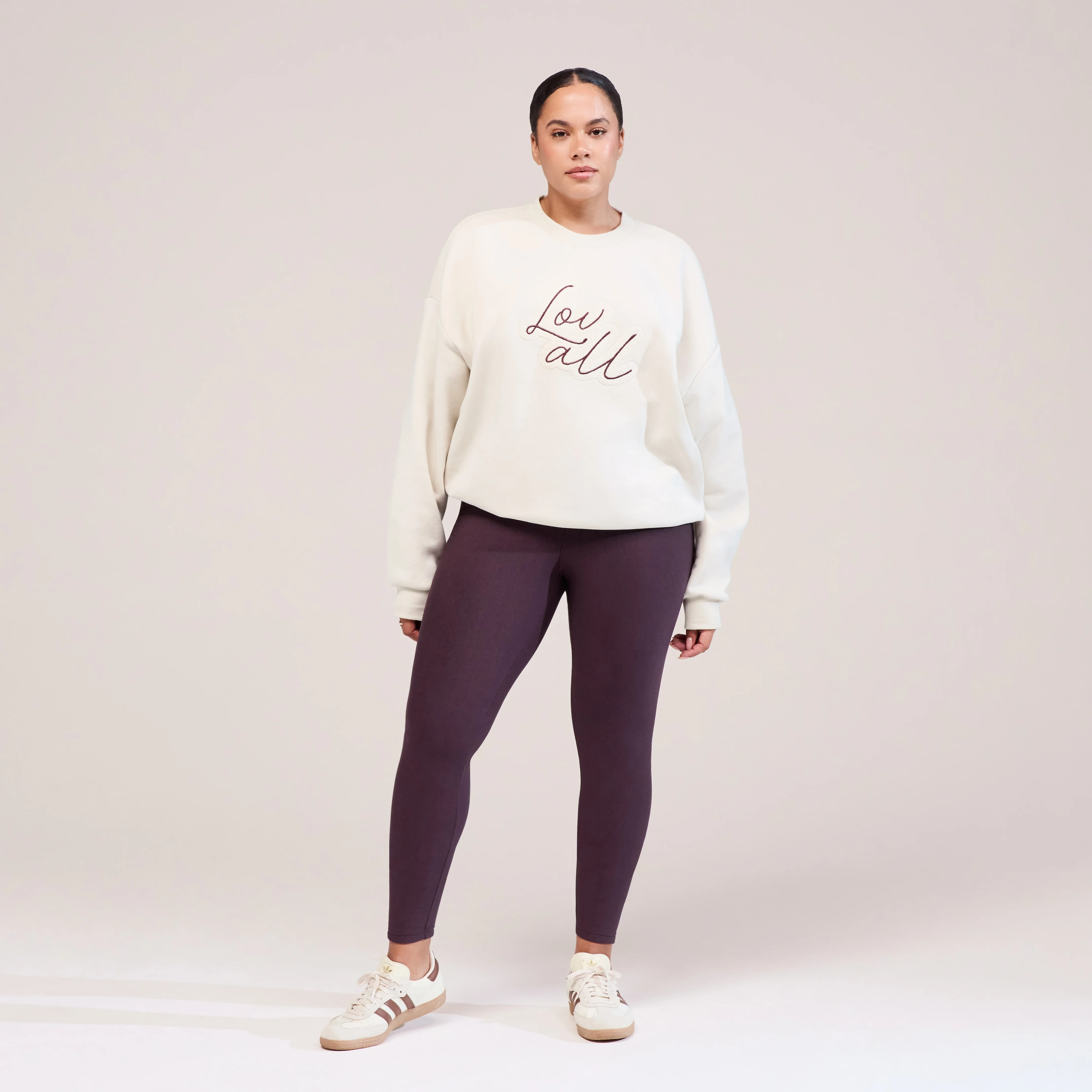 Curve Organic Oversized Sweatshirt Lovall Script - Ecru - Image 6