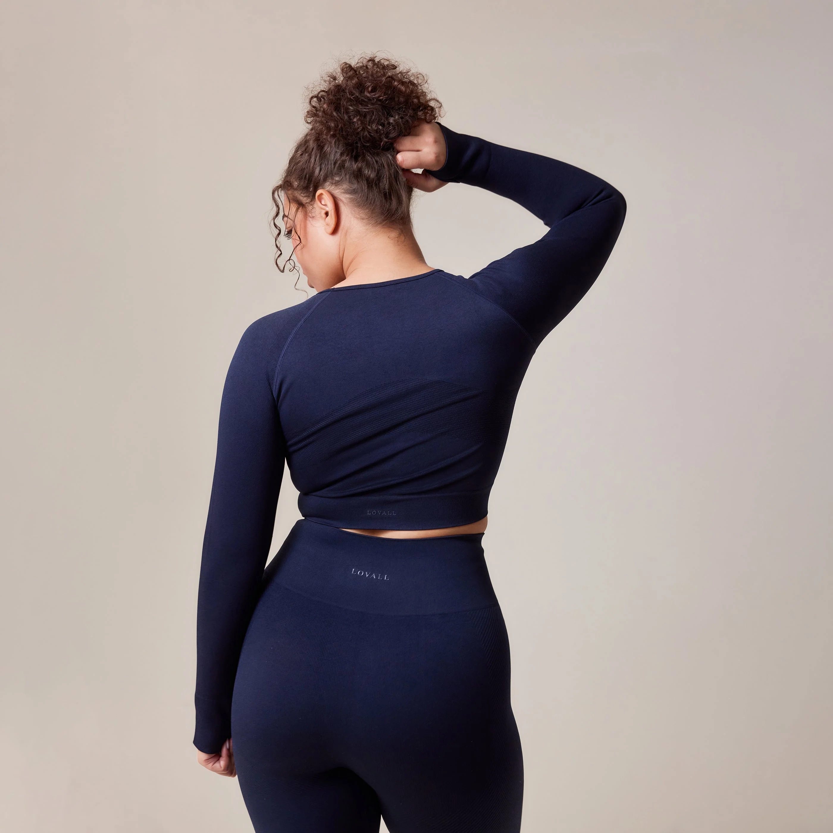 Curve Sculpt Seamless Long Sleeve Top - Deep Navy - Image 3