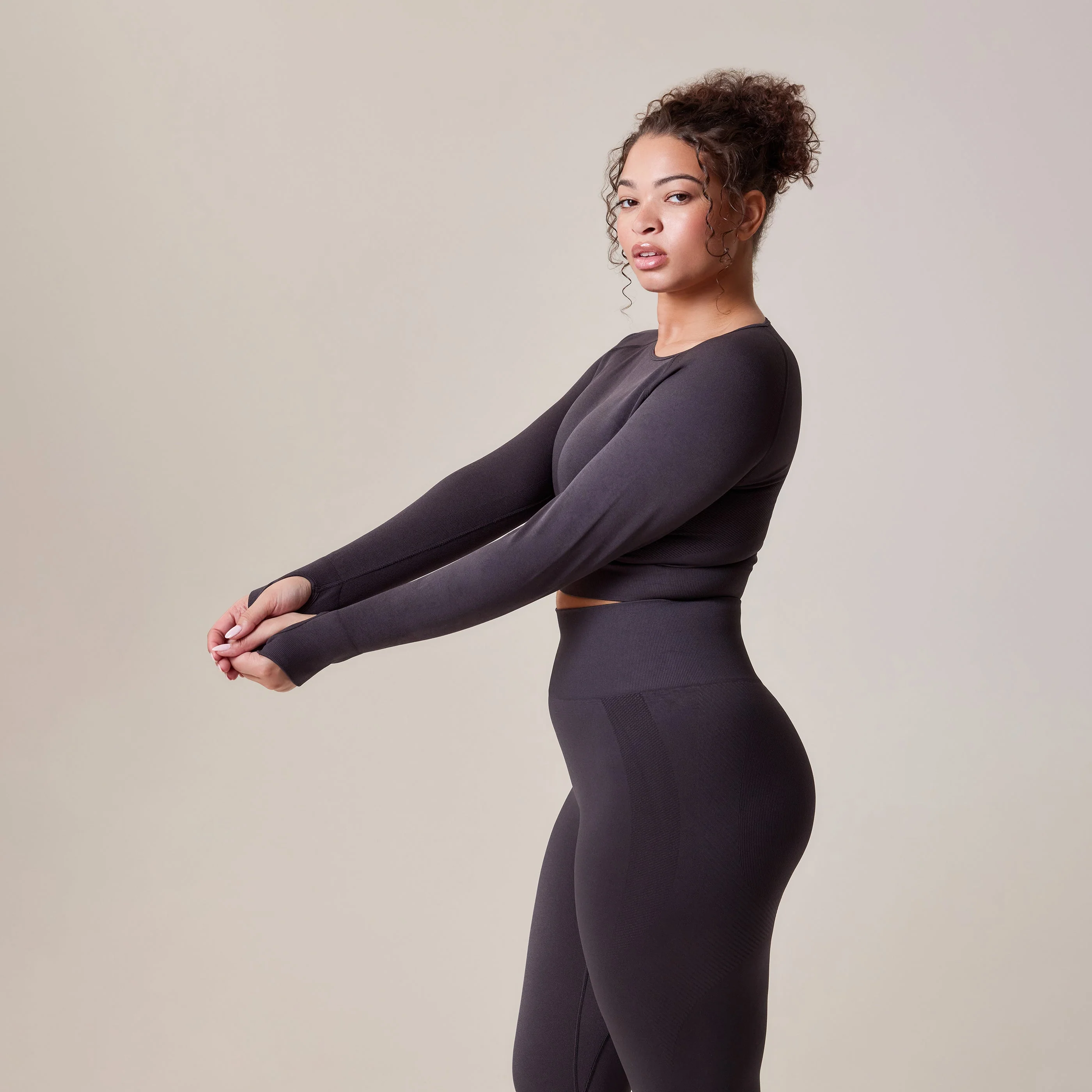 Curve Sculpt Seamless Long Sleeve Top - Shadow - Image 2