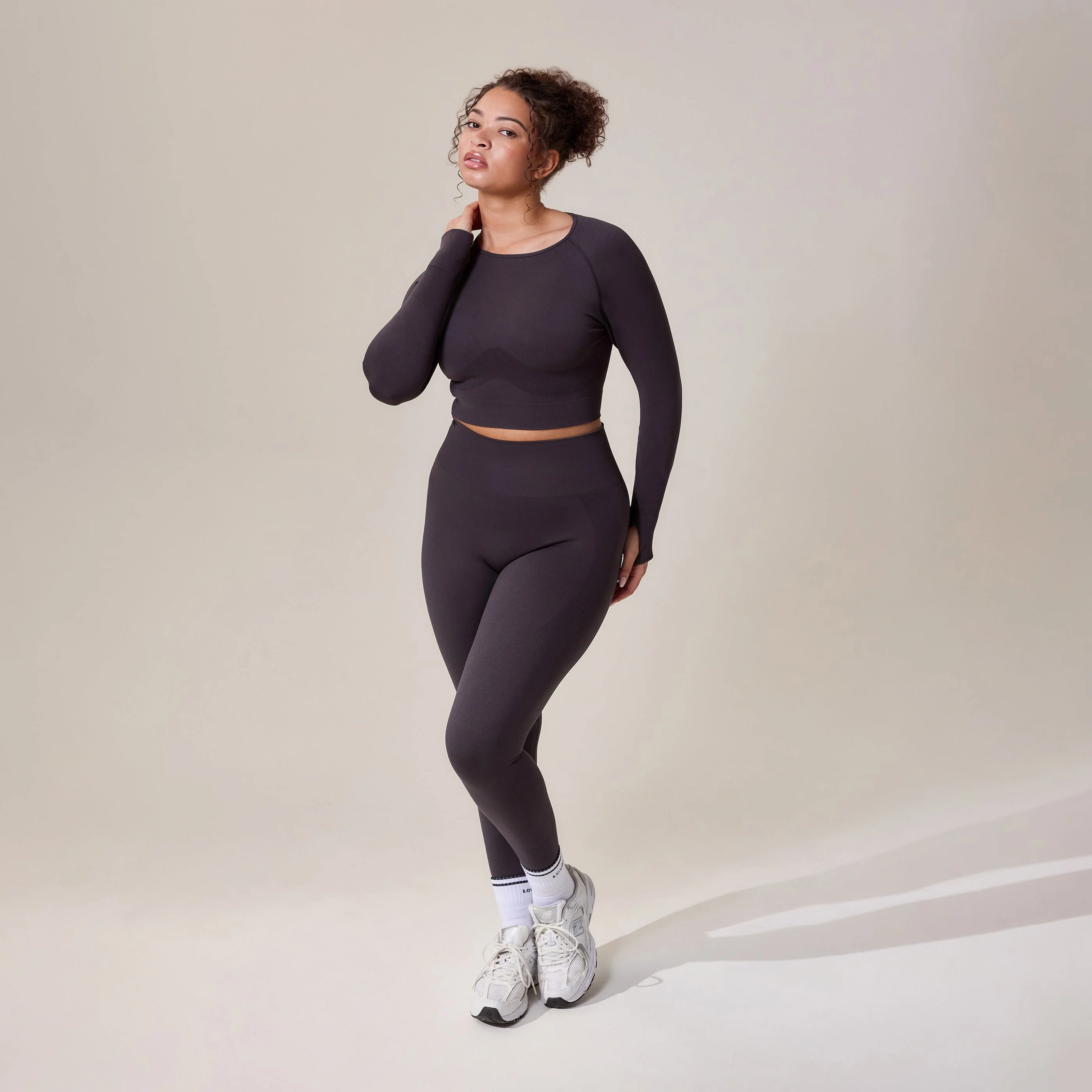 Curve Sculpt Seamless Long Sleeve Top - Shadow - Image 4