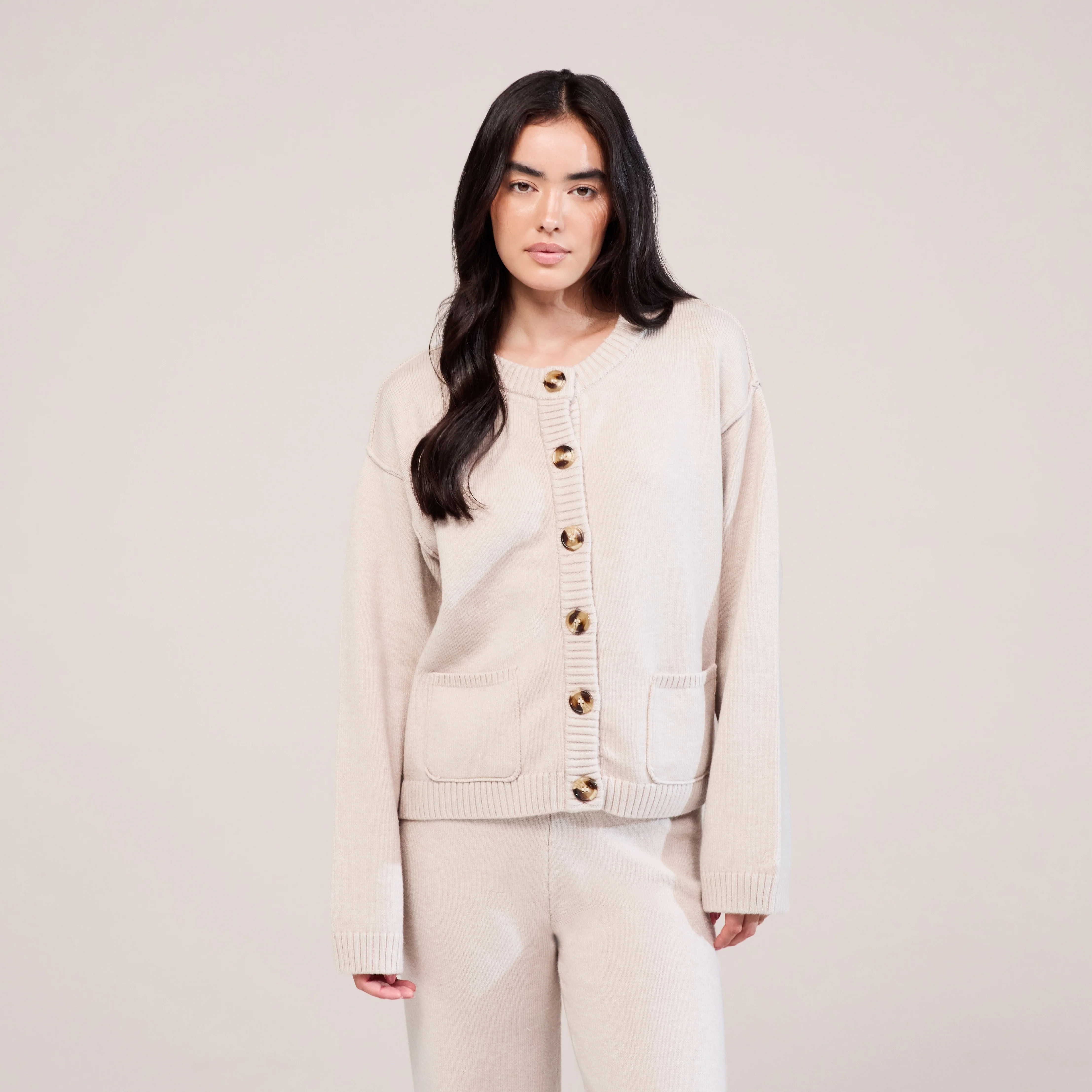 Soft Knit Cardigan - Beige