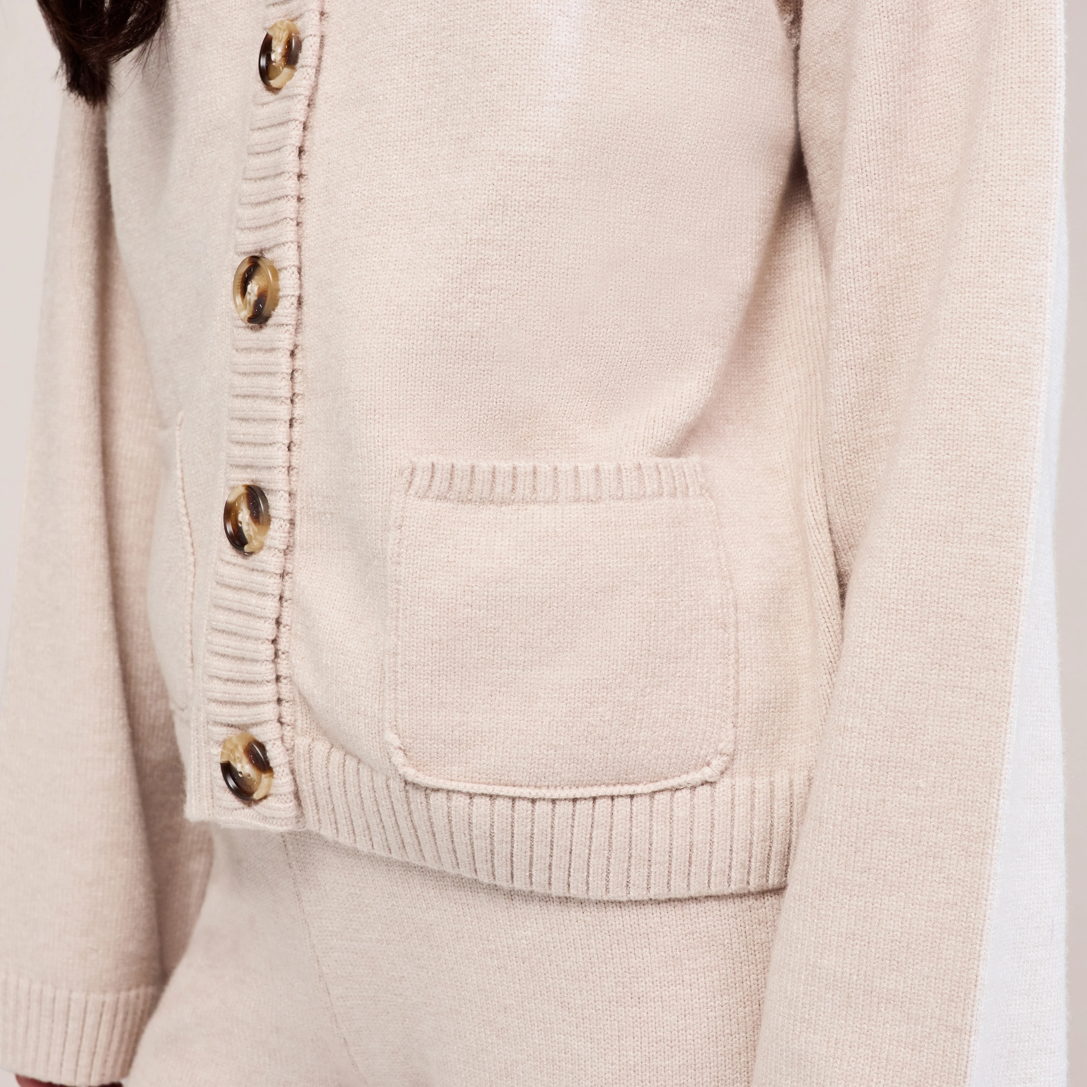 Soft Knit Cardigan - Beige - Image 3