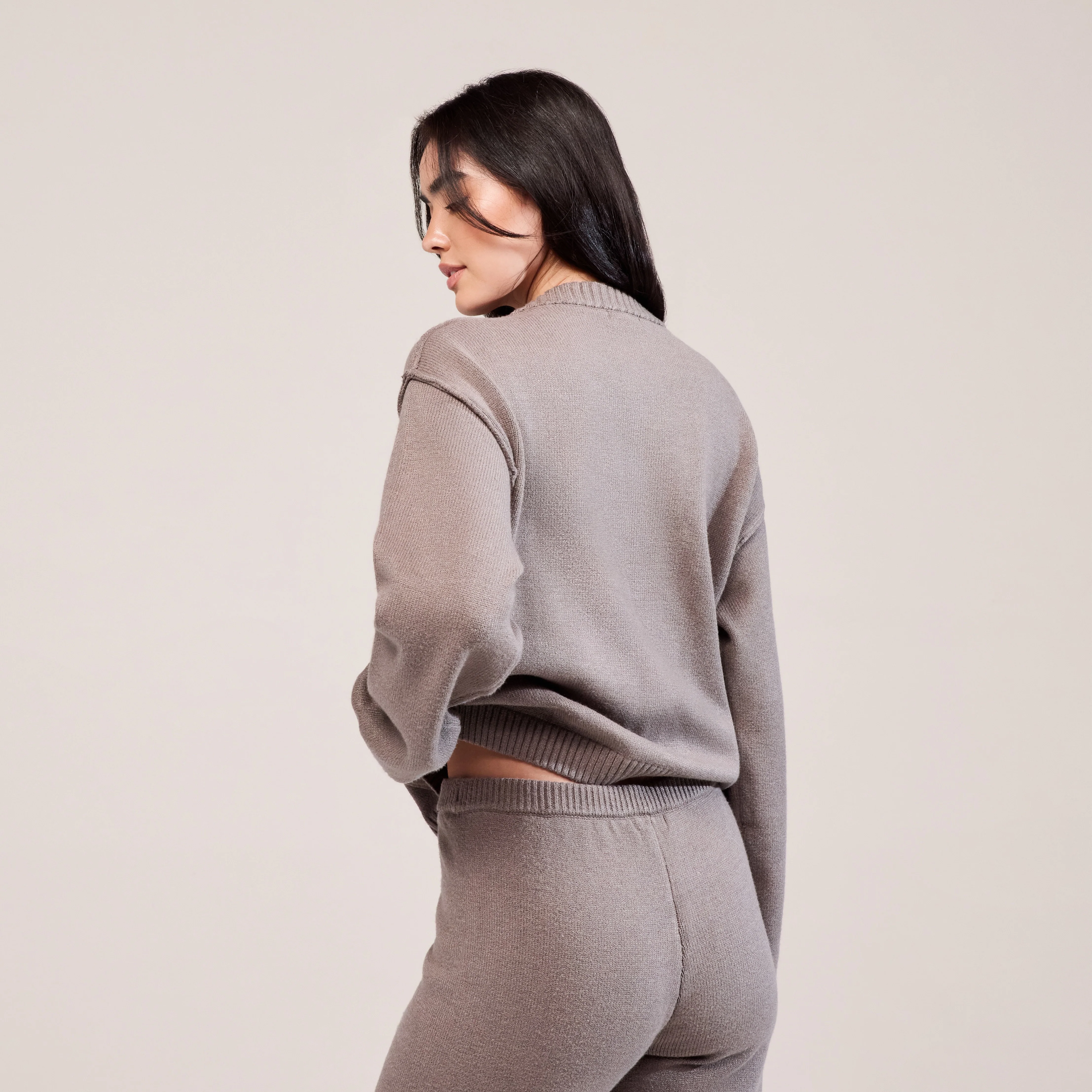 Curve Soft Knit Cardigan - Mocha - Image 3