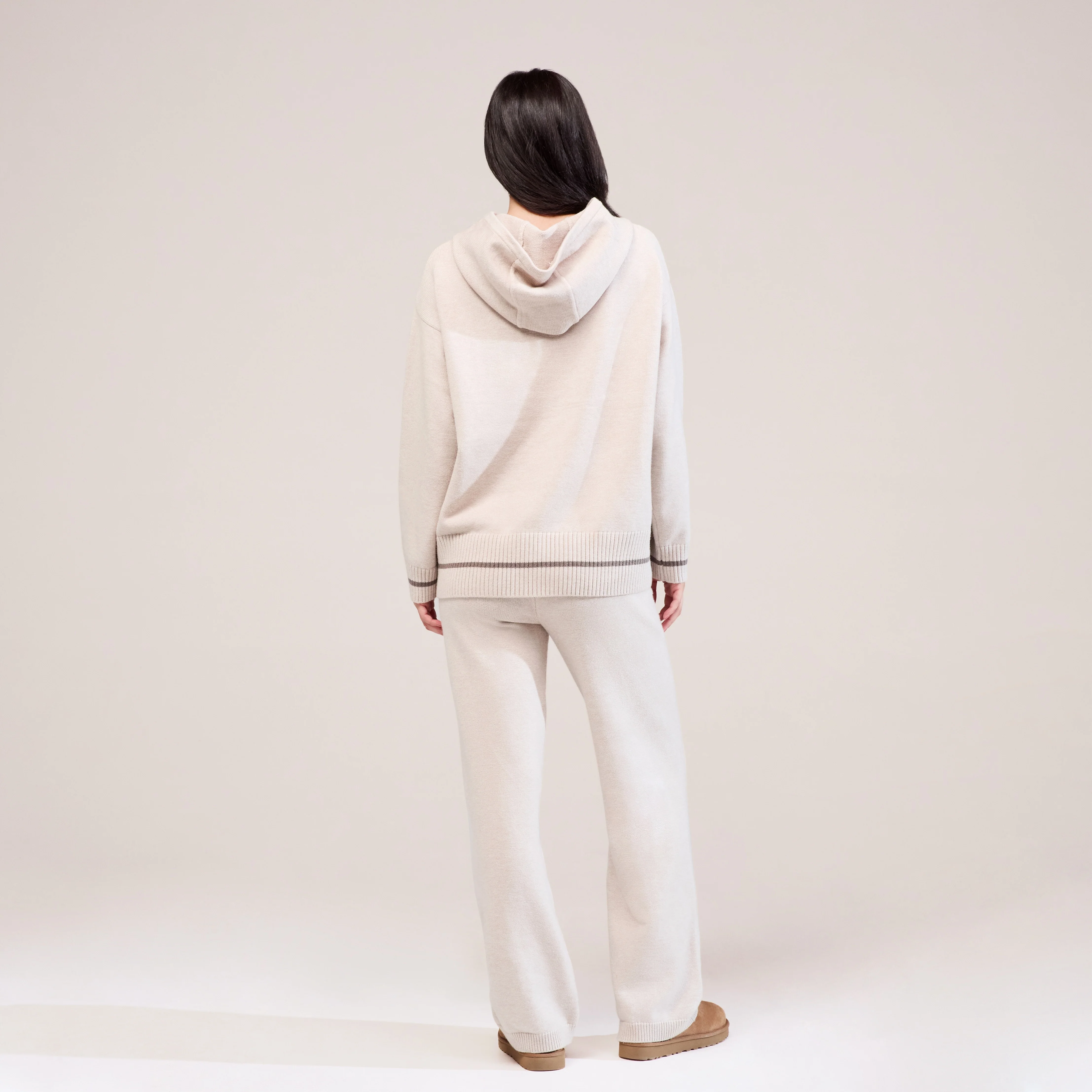 Soft Knit Hooded Jumper - Beige - Image 3