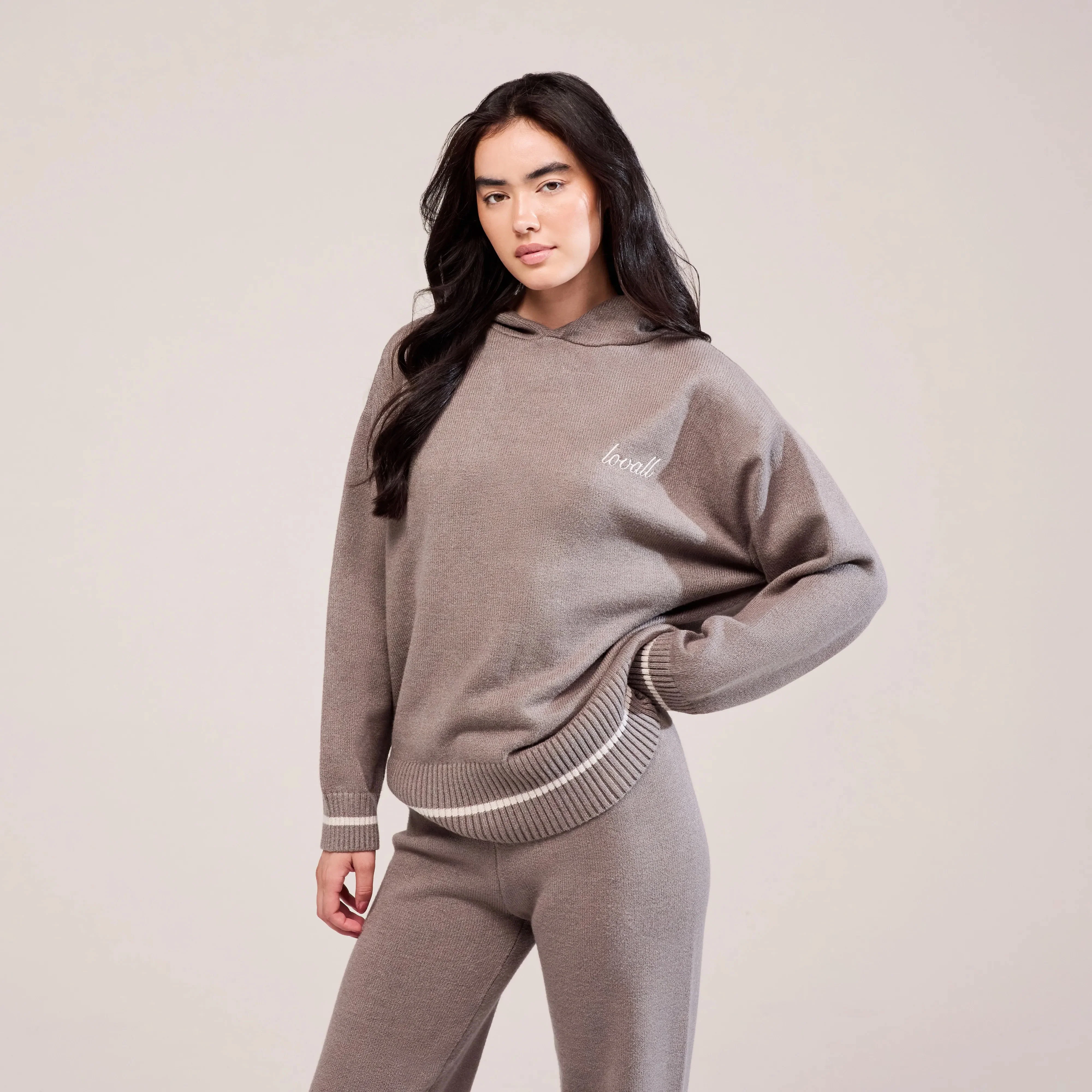 Soft Knit Hooded Jumper - Mocha - Image 5