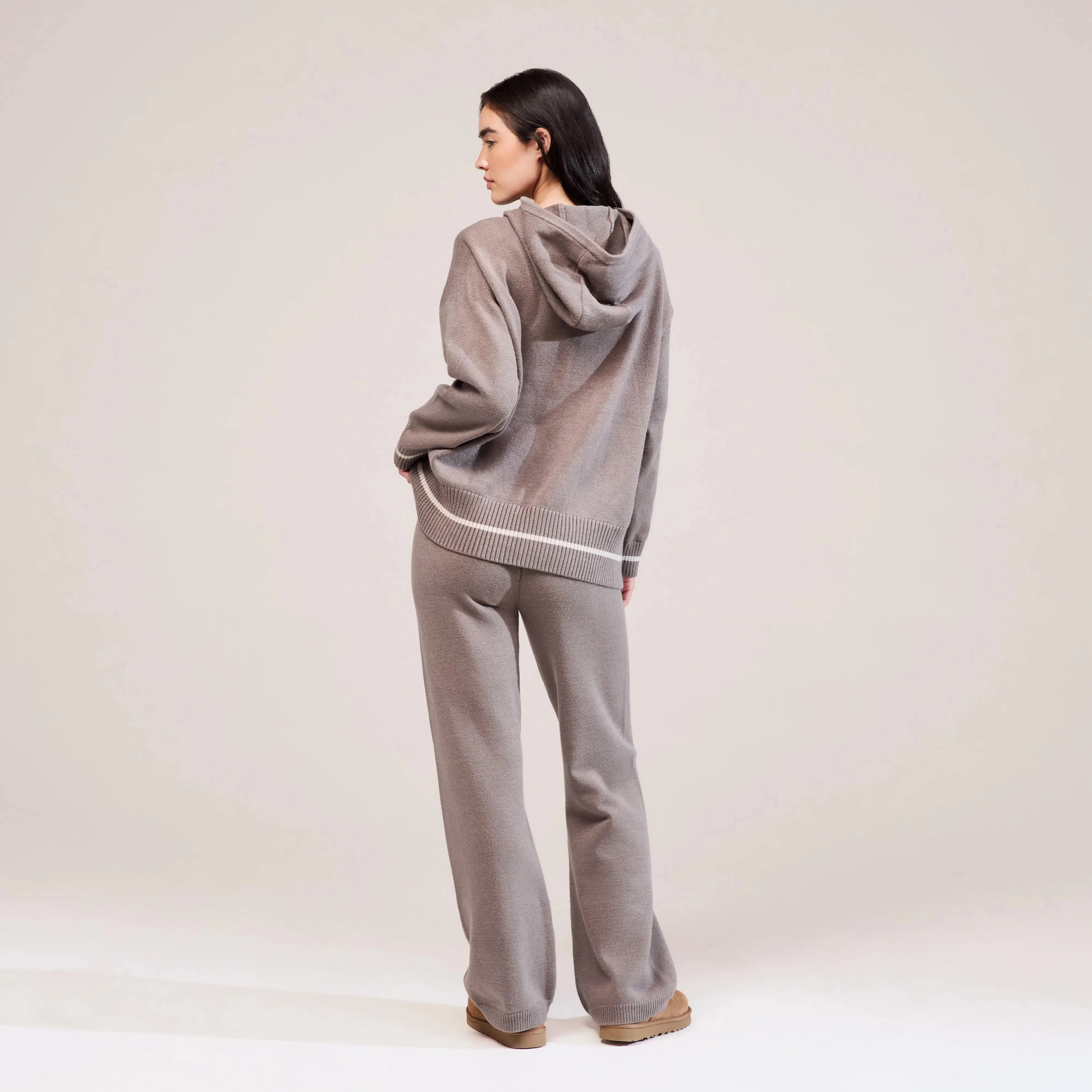 Soft Knit Hooded Jumper - Mocha - Image 3