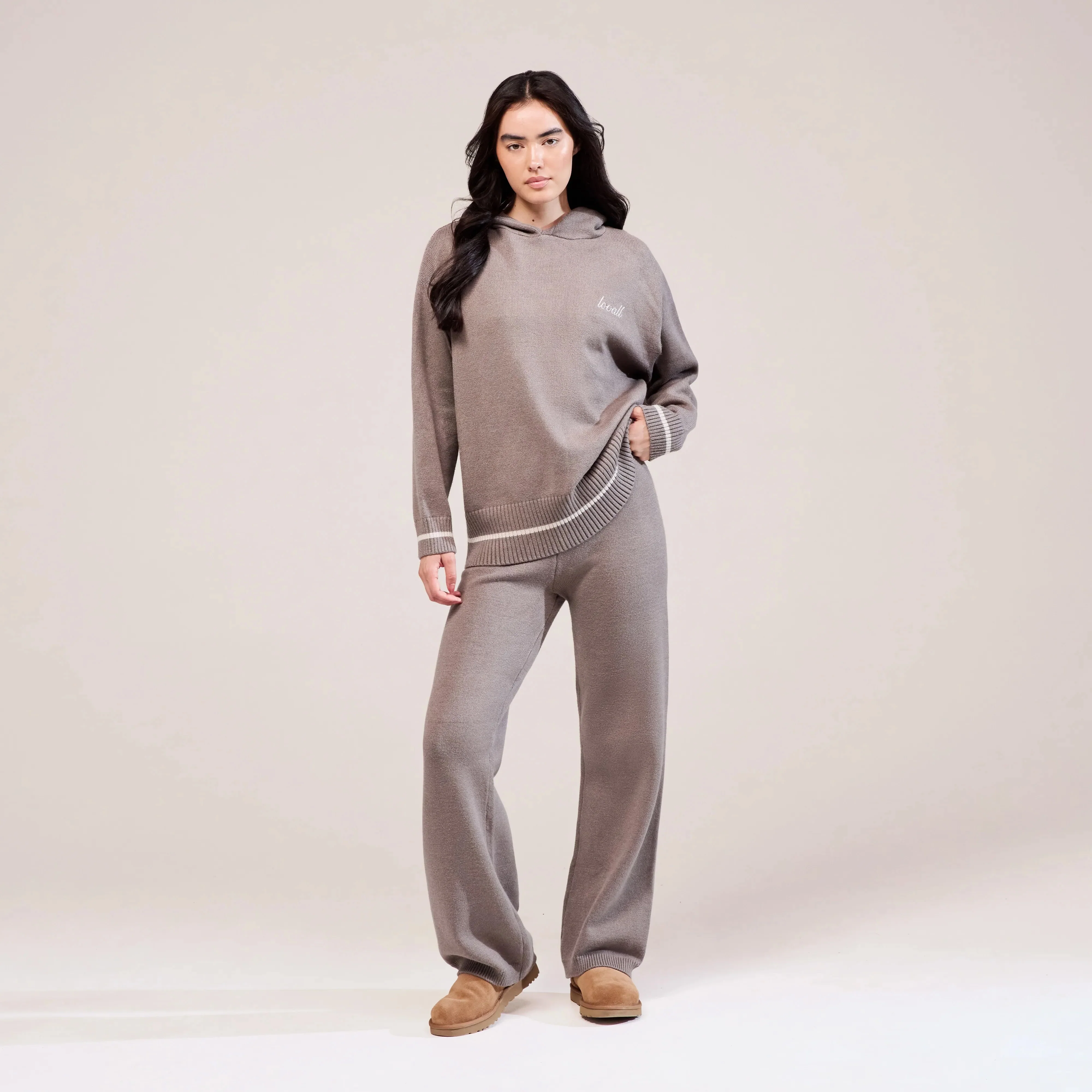 Soft Knit Hooded Jumper - Mocha - Image 6