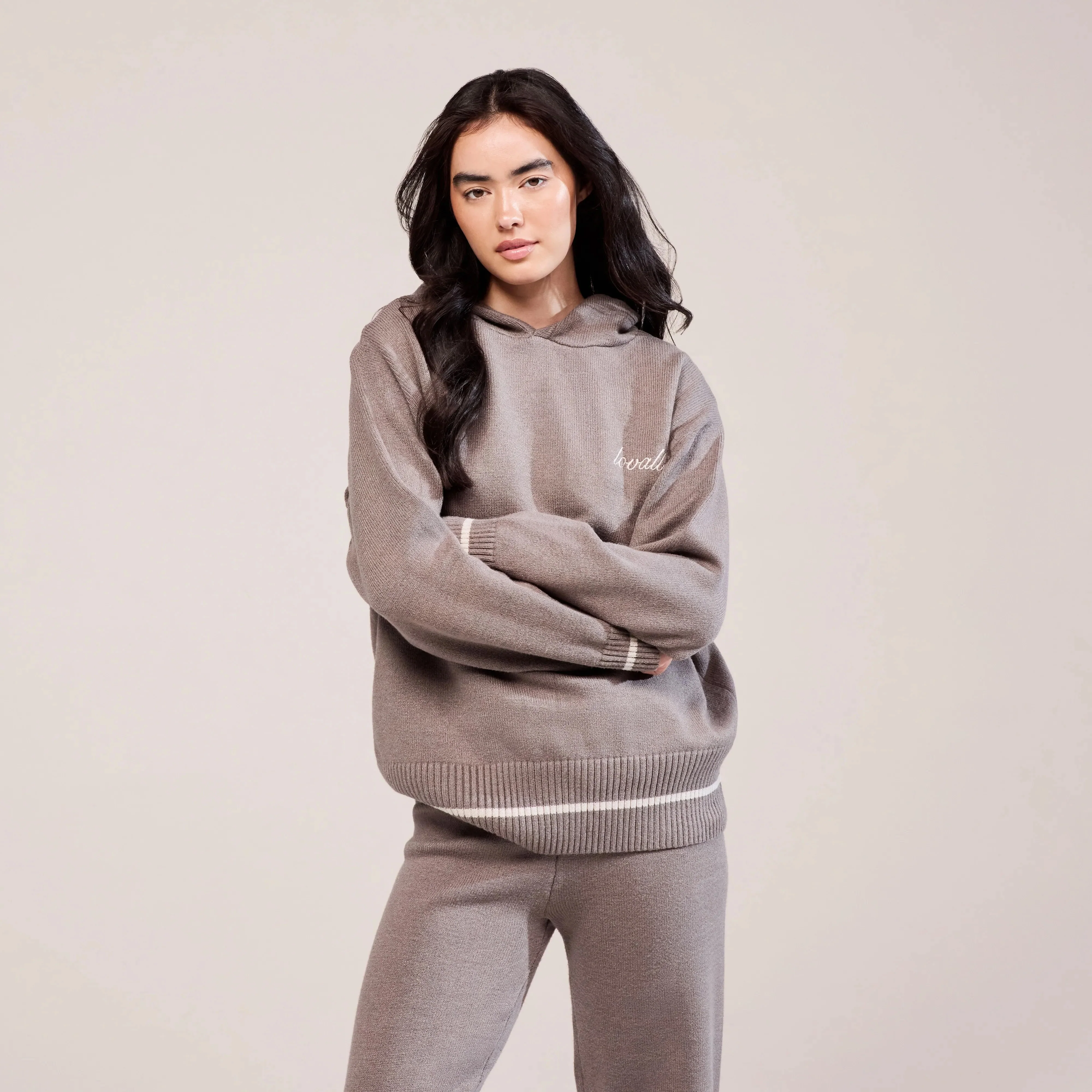 Soft Knit Hooded Jumper - Mocha - Image 4