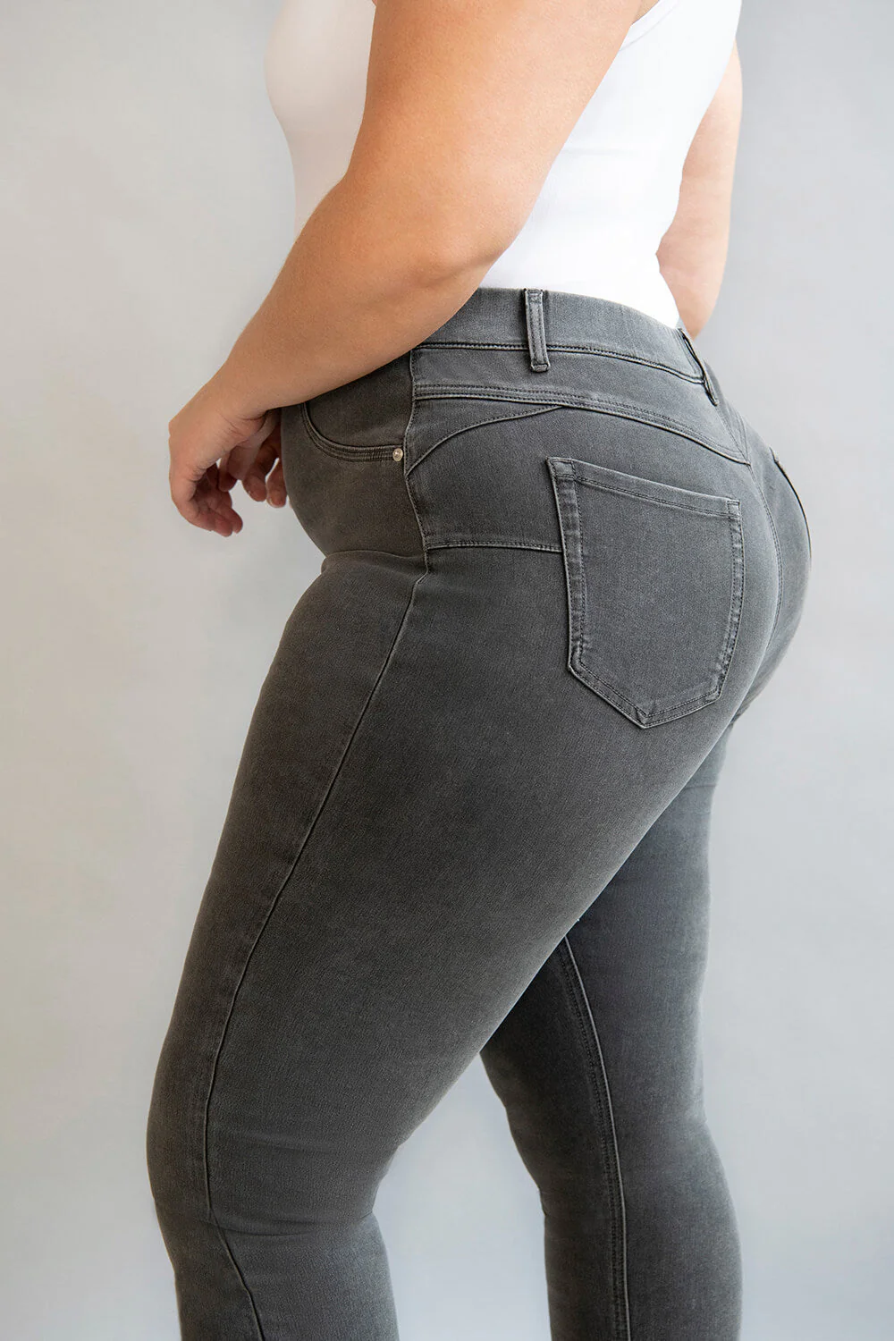 Curve Ultimate Ankle Grazer Jeggings - Grey - Image 4