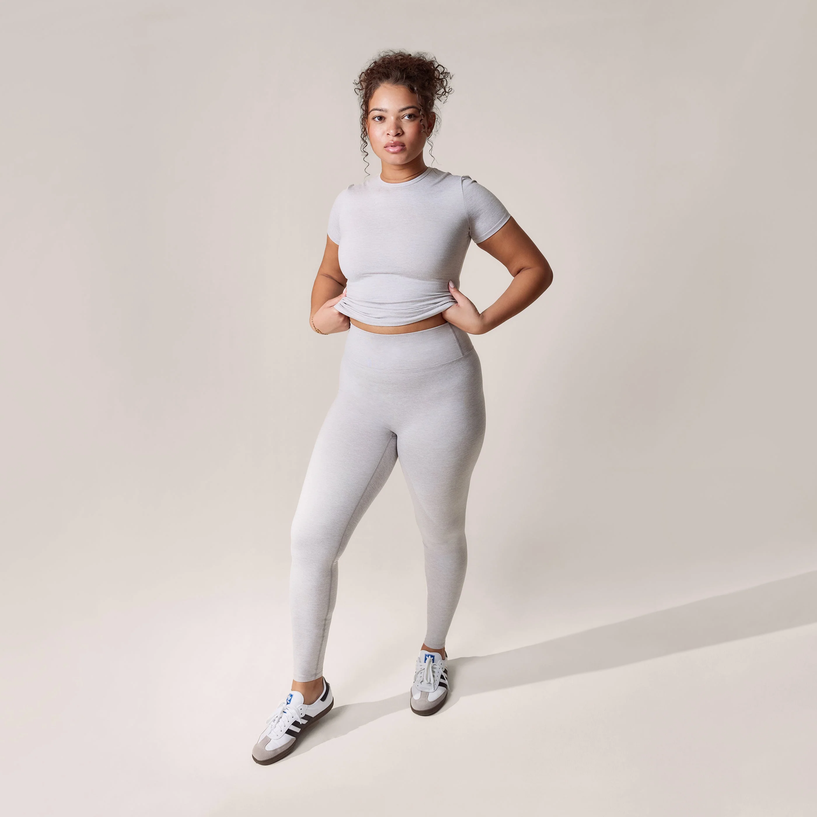 Curve Ultimate Everyday Leggings - Light Grey Marl - Image 3