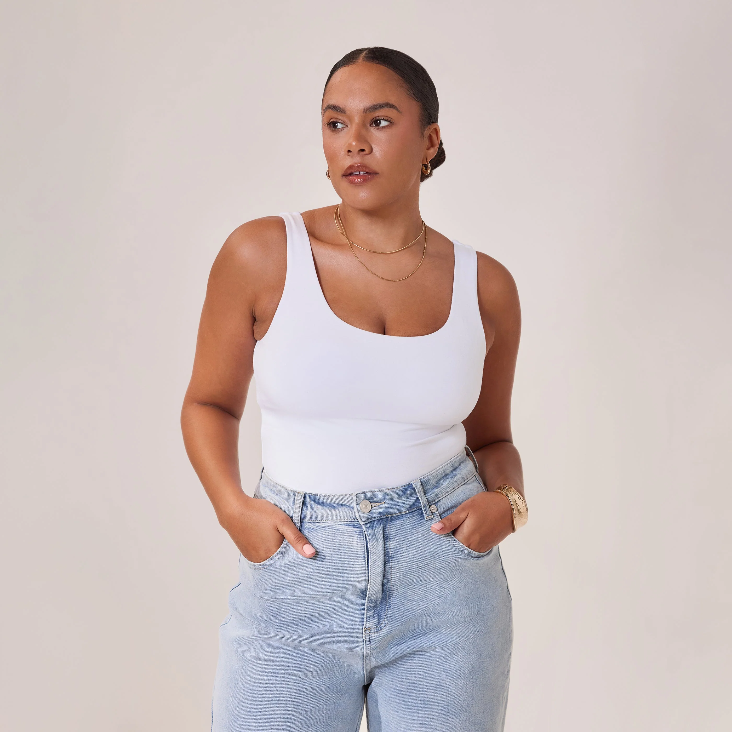 Curve Wide Leg Jeans - Light Bleach - Image 5
