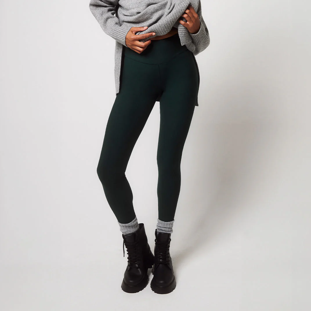Winter Everyday High Waisted Leggings - Deep Forest - Image 5