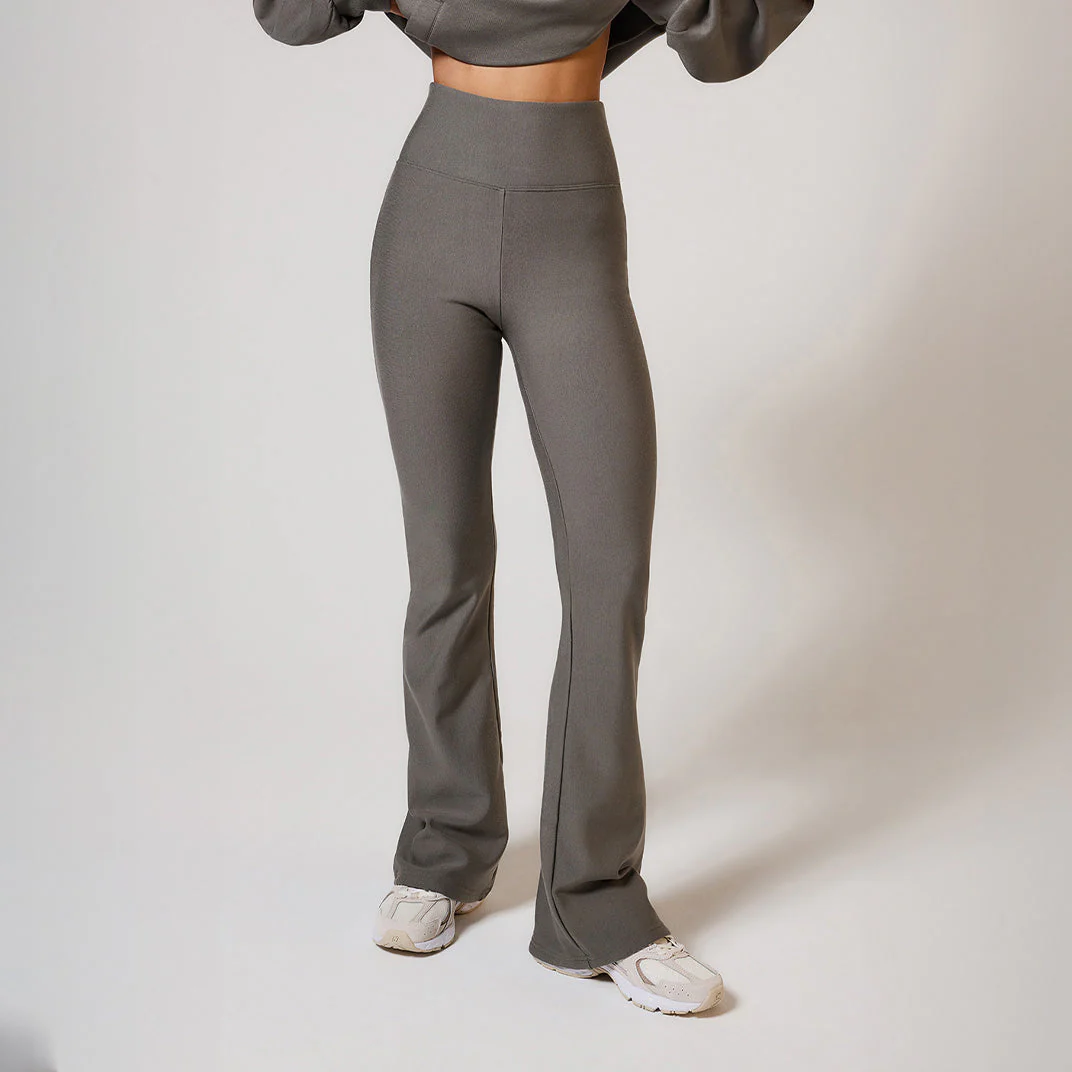 Curve Winter Flare Leggings - Slate Green - Image 4