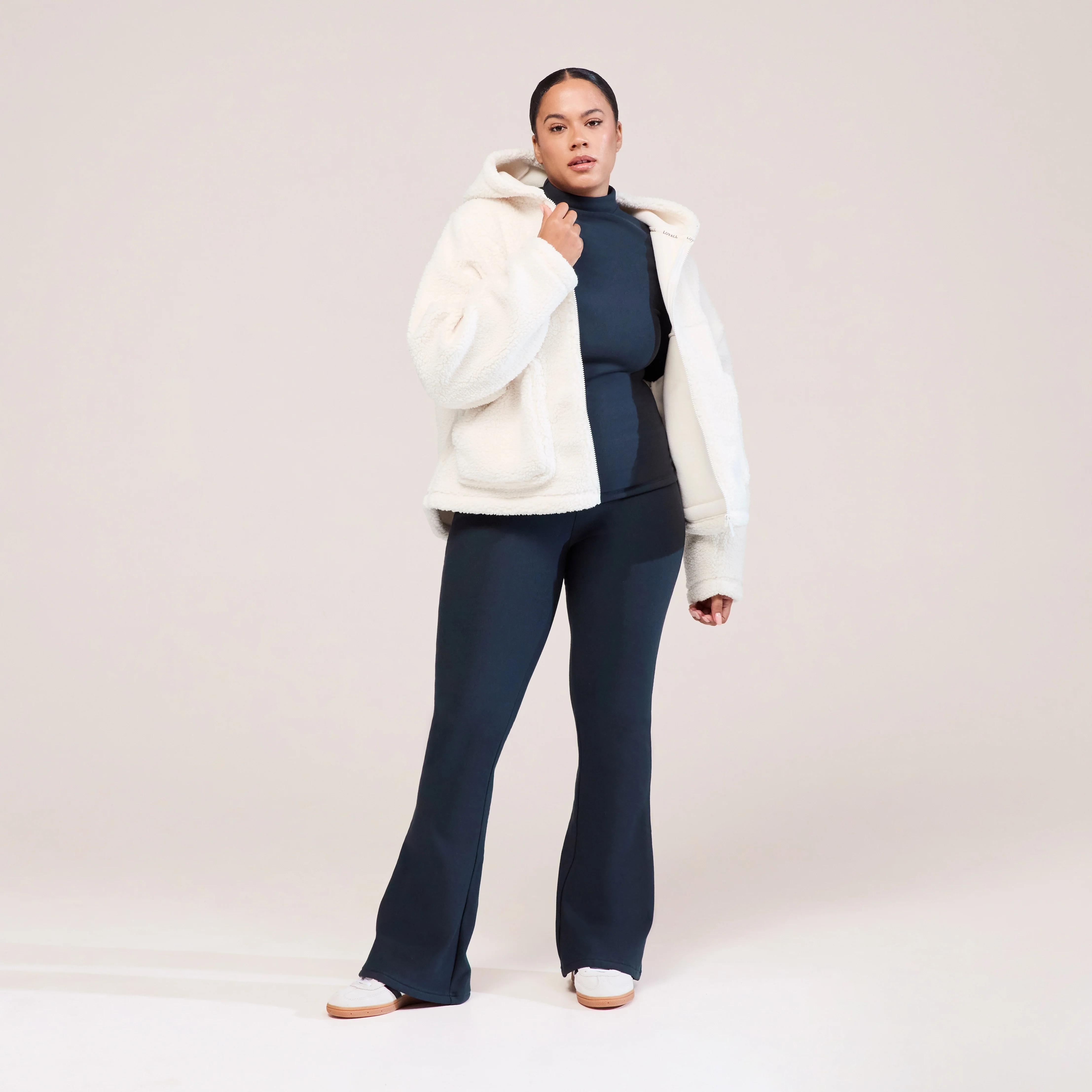 Curve Winter Flare Leggings - Vintage Navy - Image 2