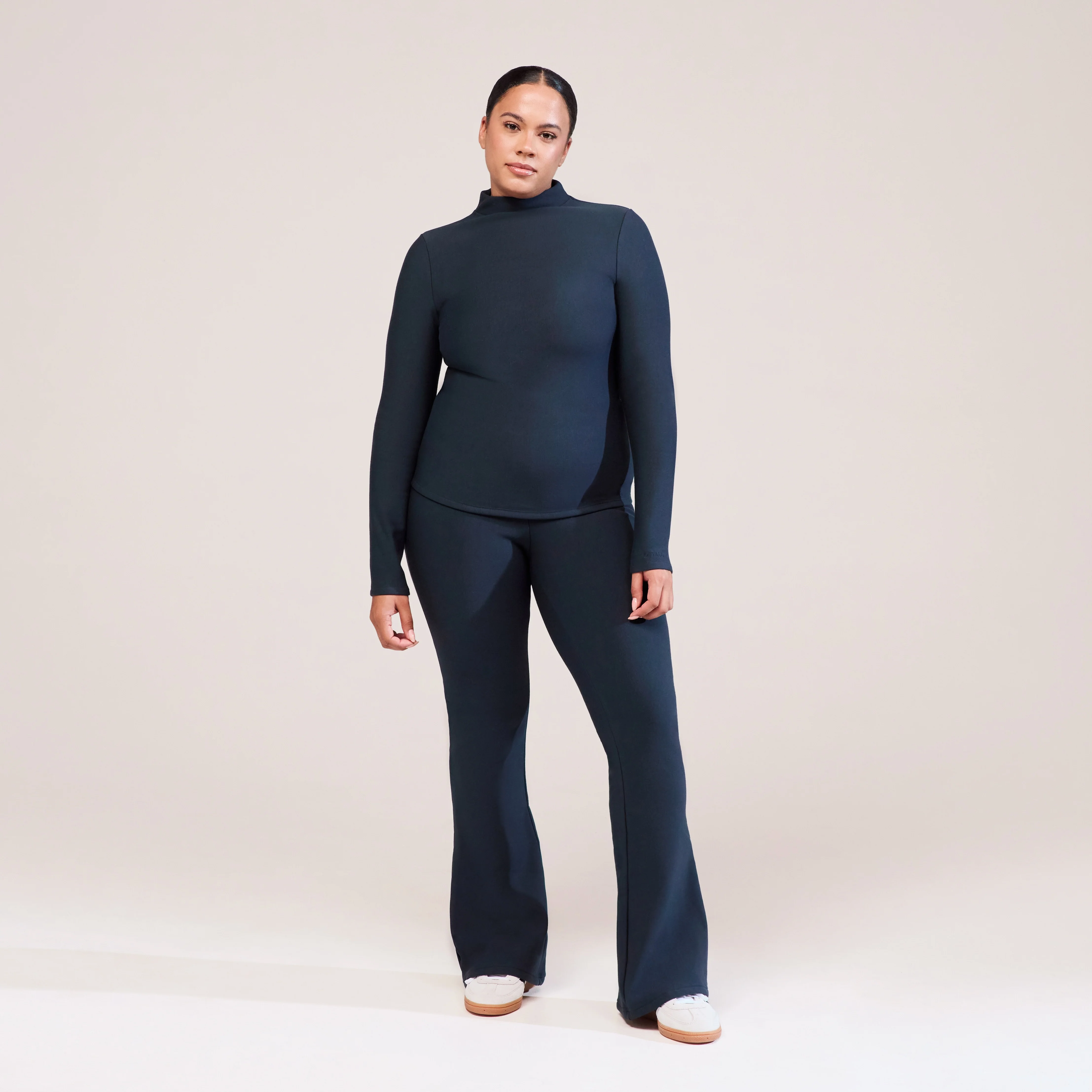 Curve Winter Flare Leggings - Vintage Navy - Image 5