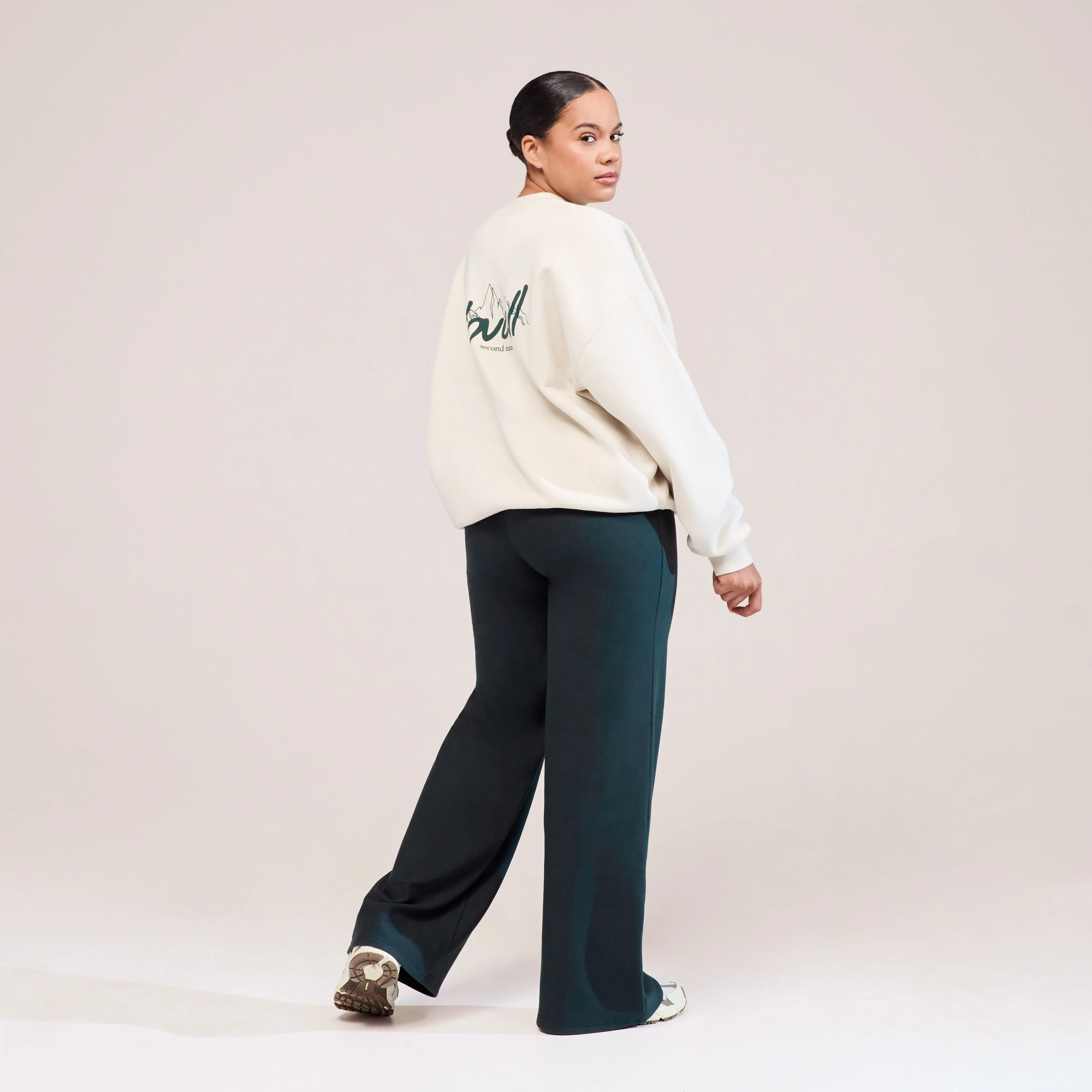 Curve Winter Wide Leg Trousers - Pine - Image 3