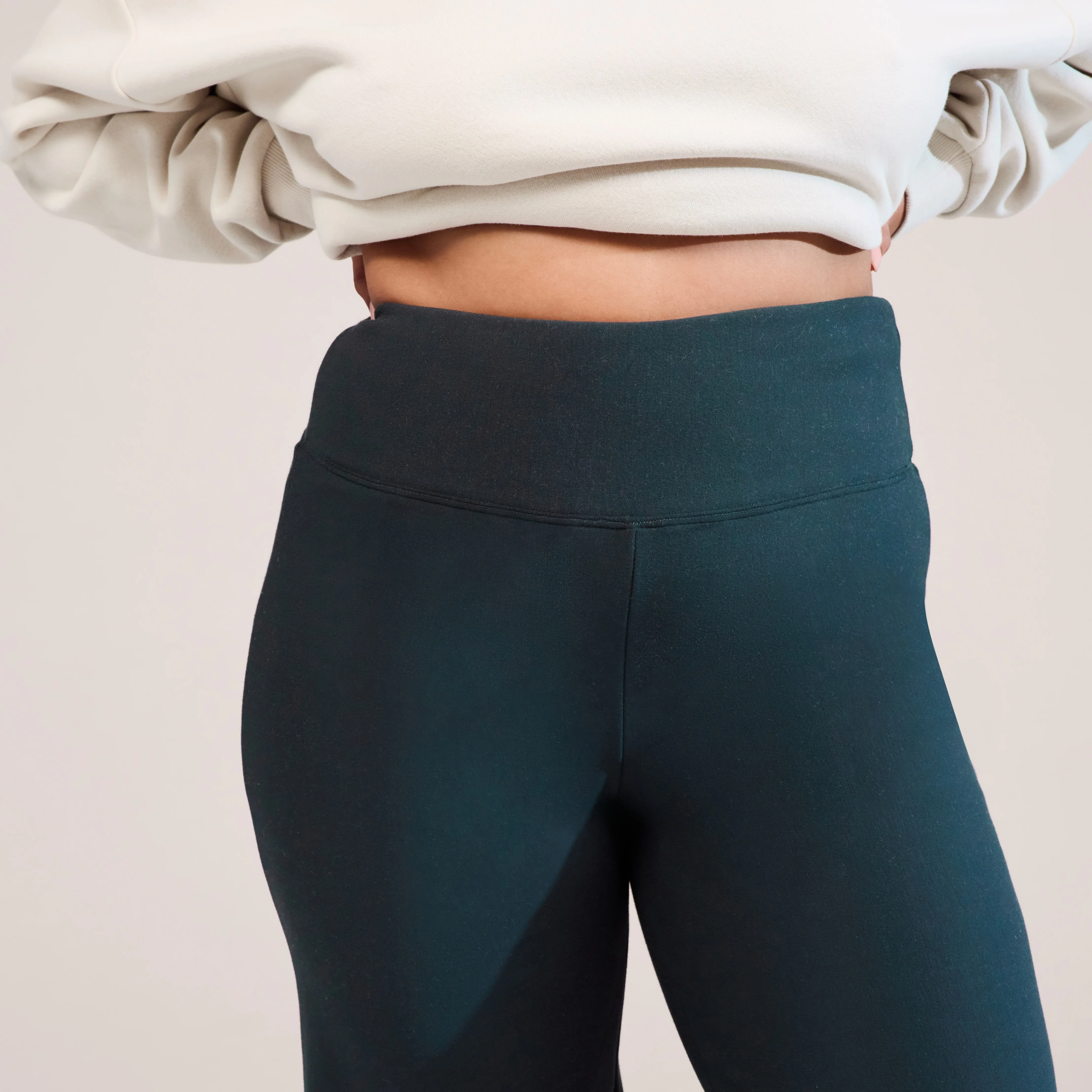 Curve Winter Wide Leg Trousers - Pine - Image 4