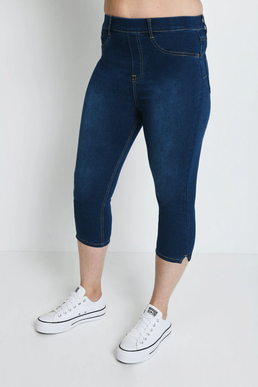 Cropped Jeggings - Dark Blue - Image 2