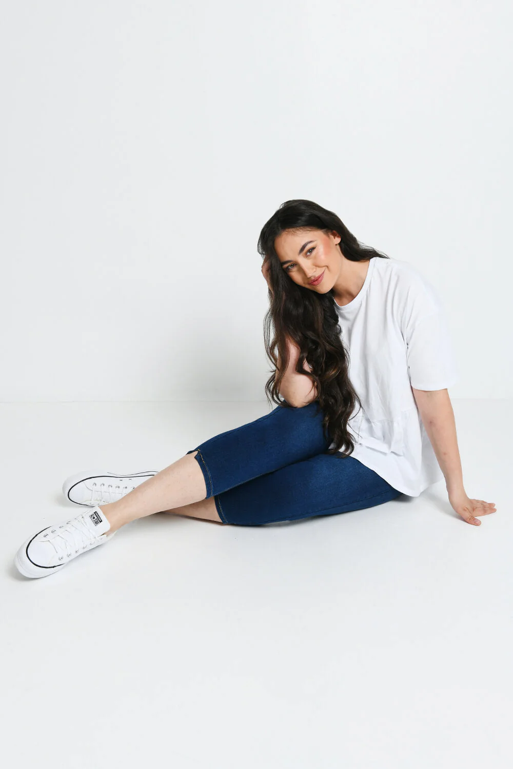 Cropped Jeggings - Dark Blue - Image 5
