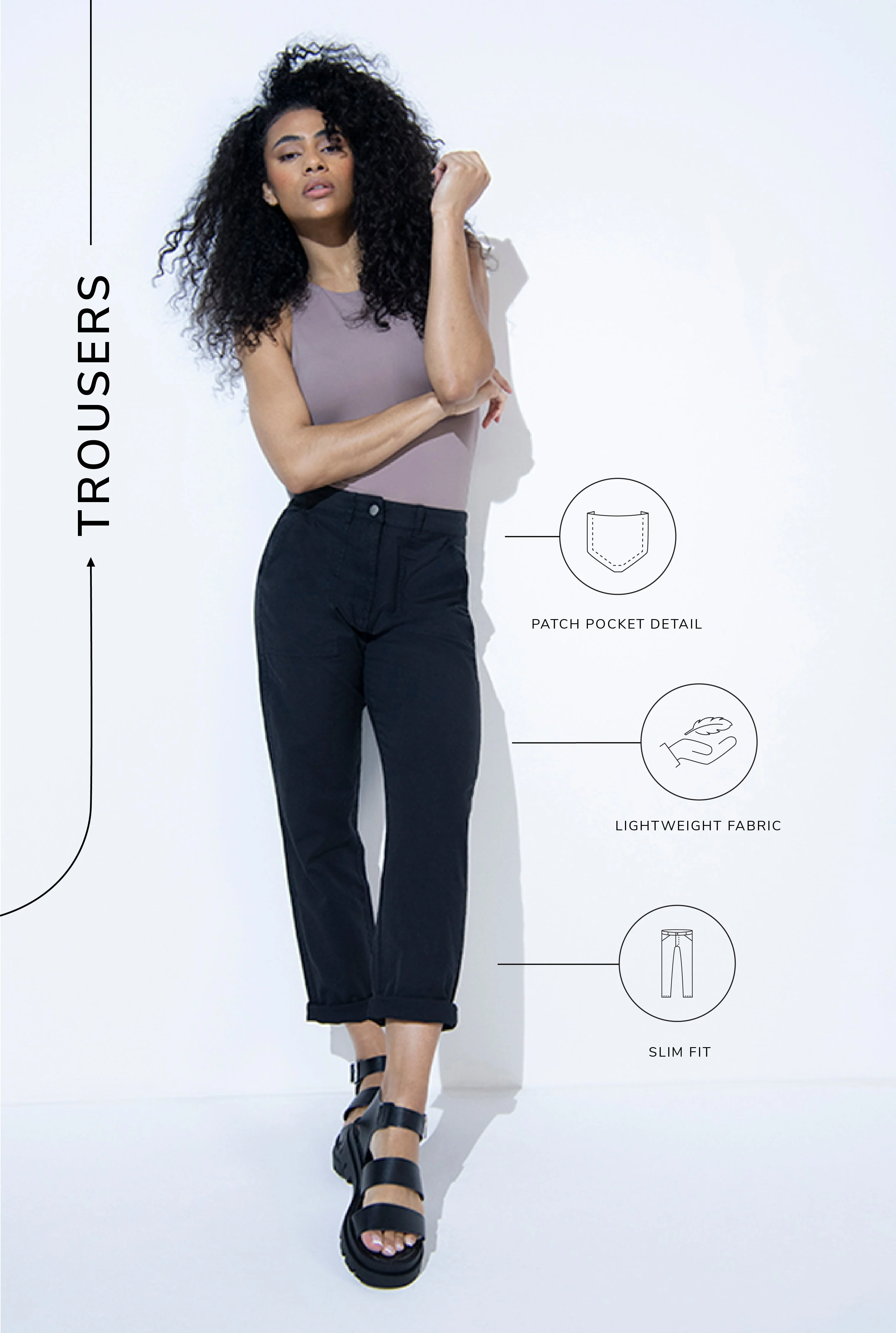 Everyday Chino Trousers - Black - Image 3