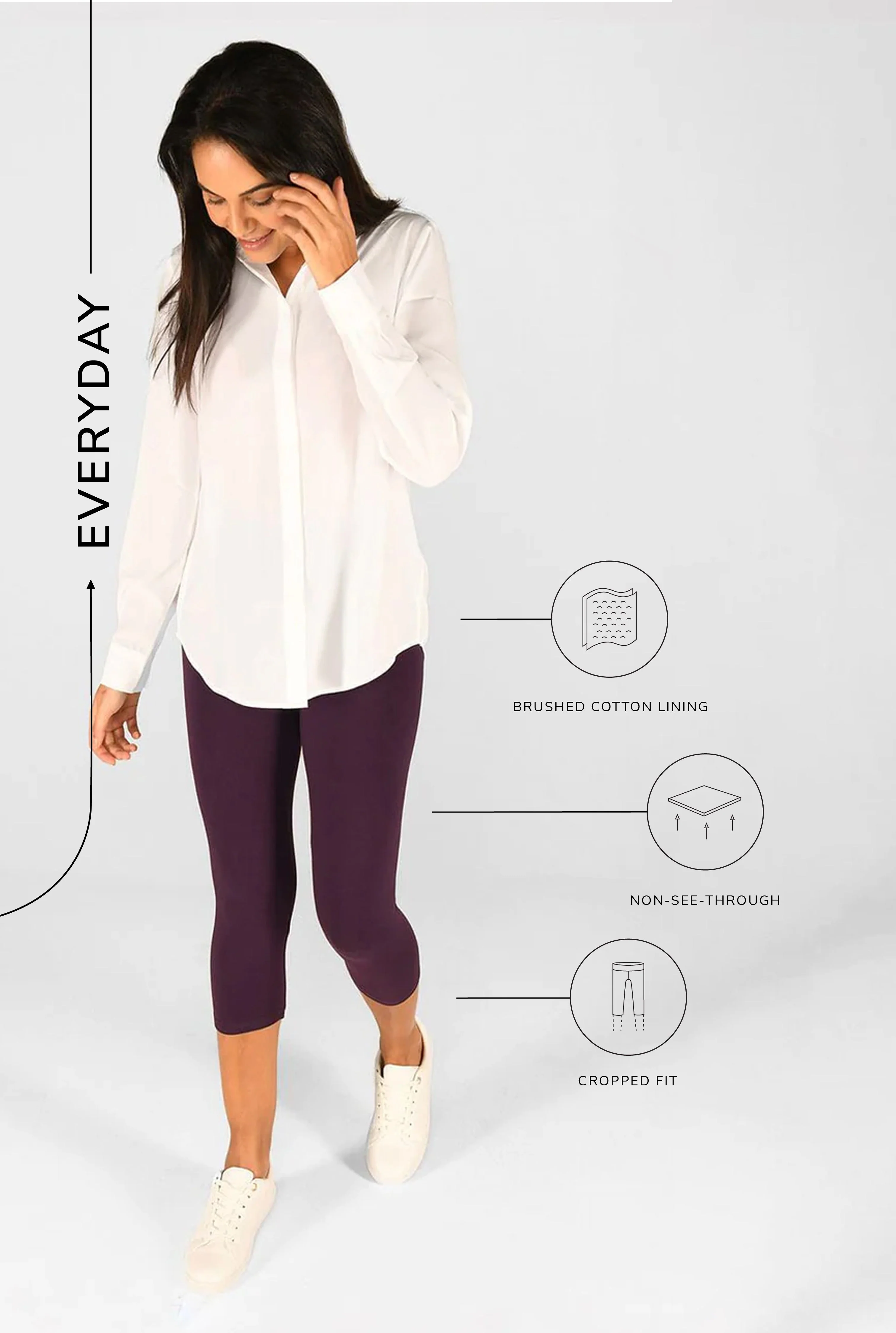 Everyday Cropped Leggings - Acai Purple - Image 3