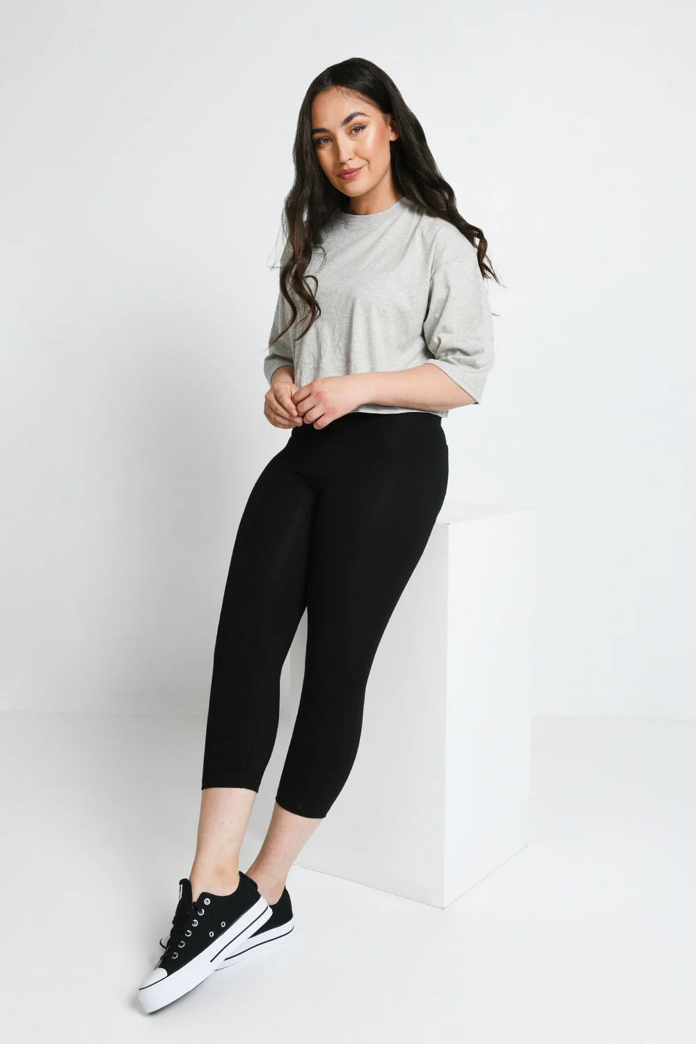 Everyday Cropped Leggings - Black - Image 6