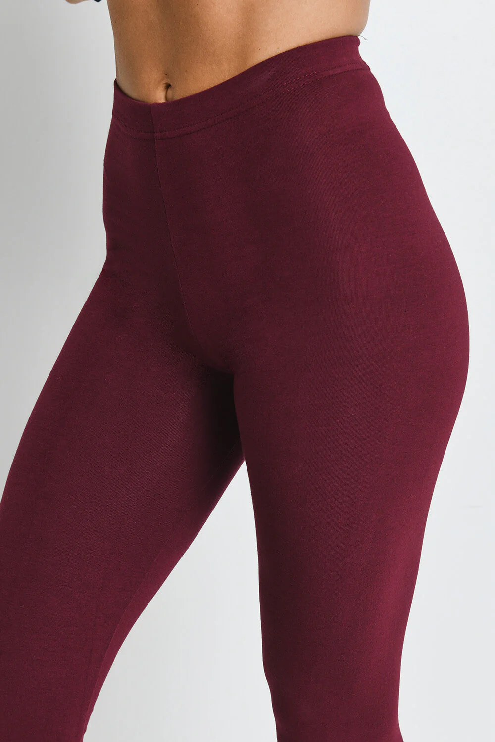 Everyday Cropped Leggings - Burgundy - Image 5