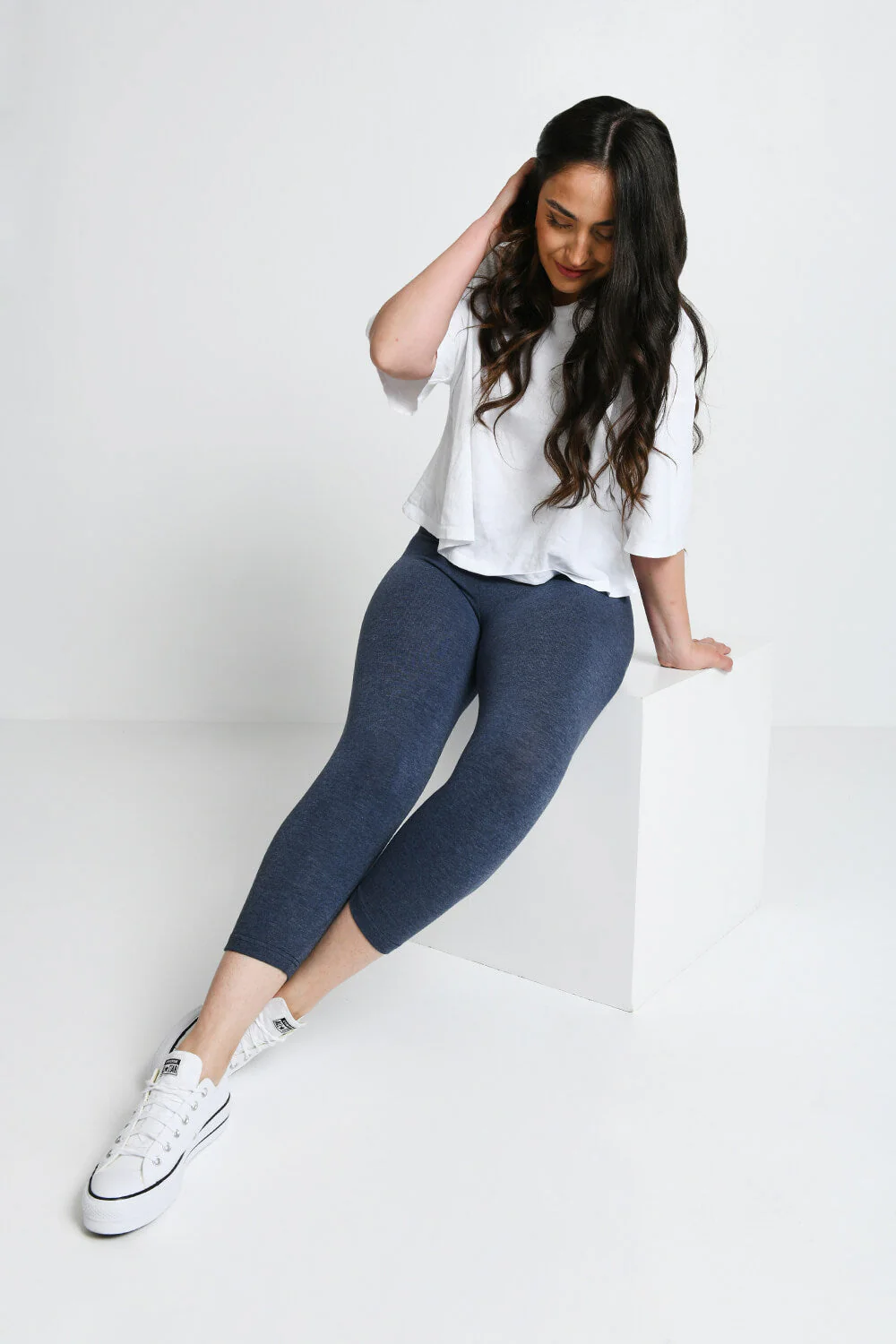 Everyday Cropped Leggings - Infinity Blue Marl - Image 6