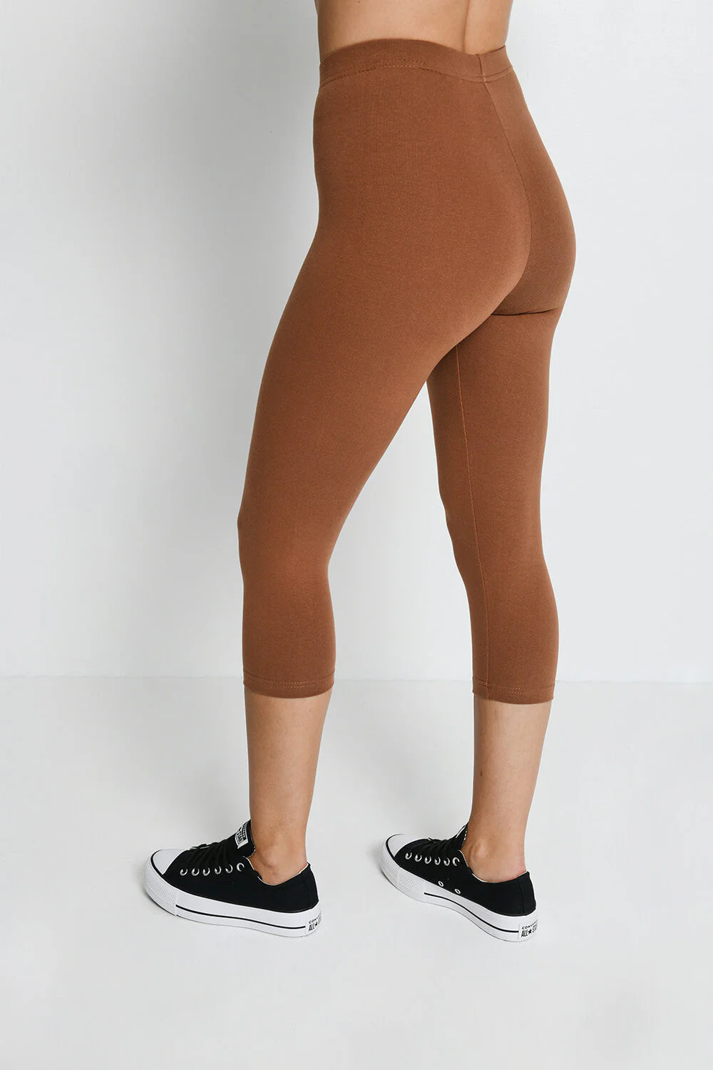 Everyday Cropped Leggings - Mocha Brown - Image 4