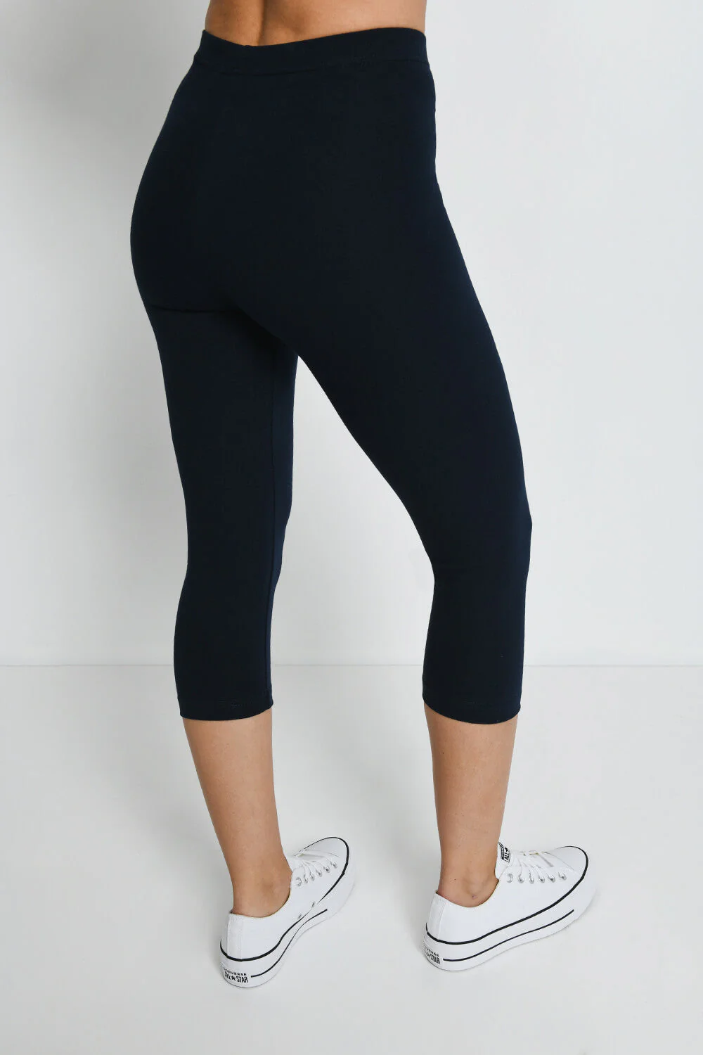 Everyday Cropped Leggings - Navy Blue - Image 4
