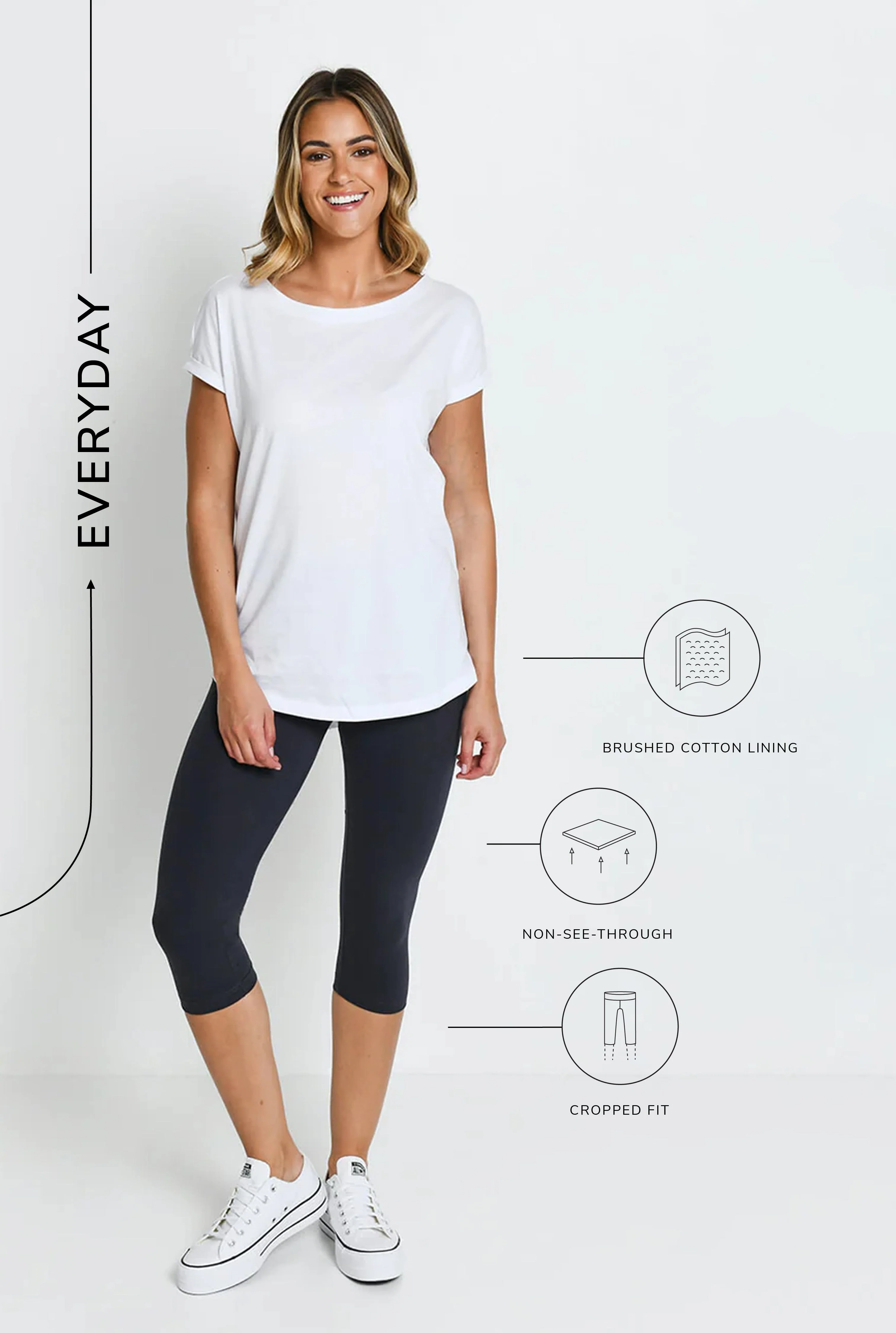 Everyday Cropped Leggings - Odyssey Grey - Image 3