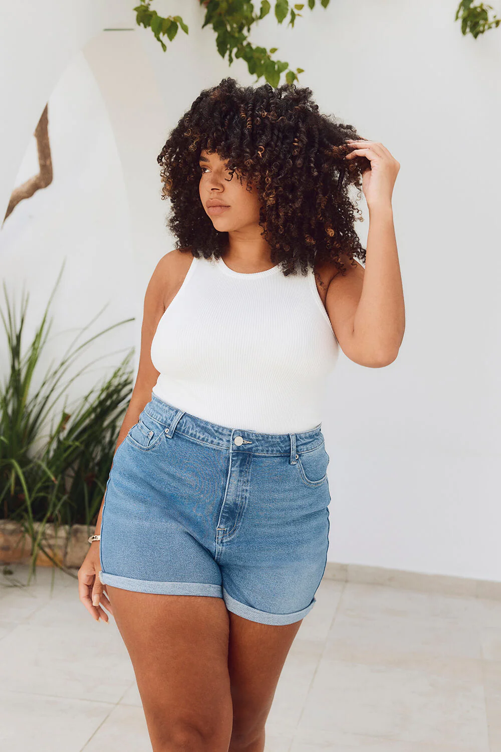 Everyday Denim Shorts - Mid Blue - Image 7