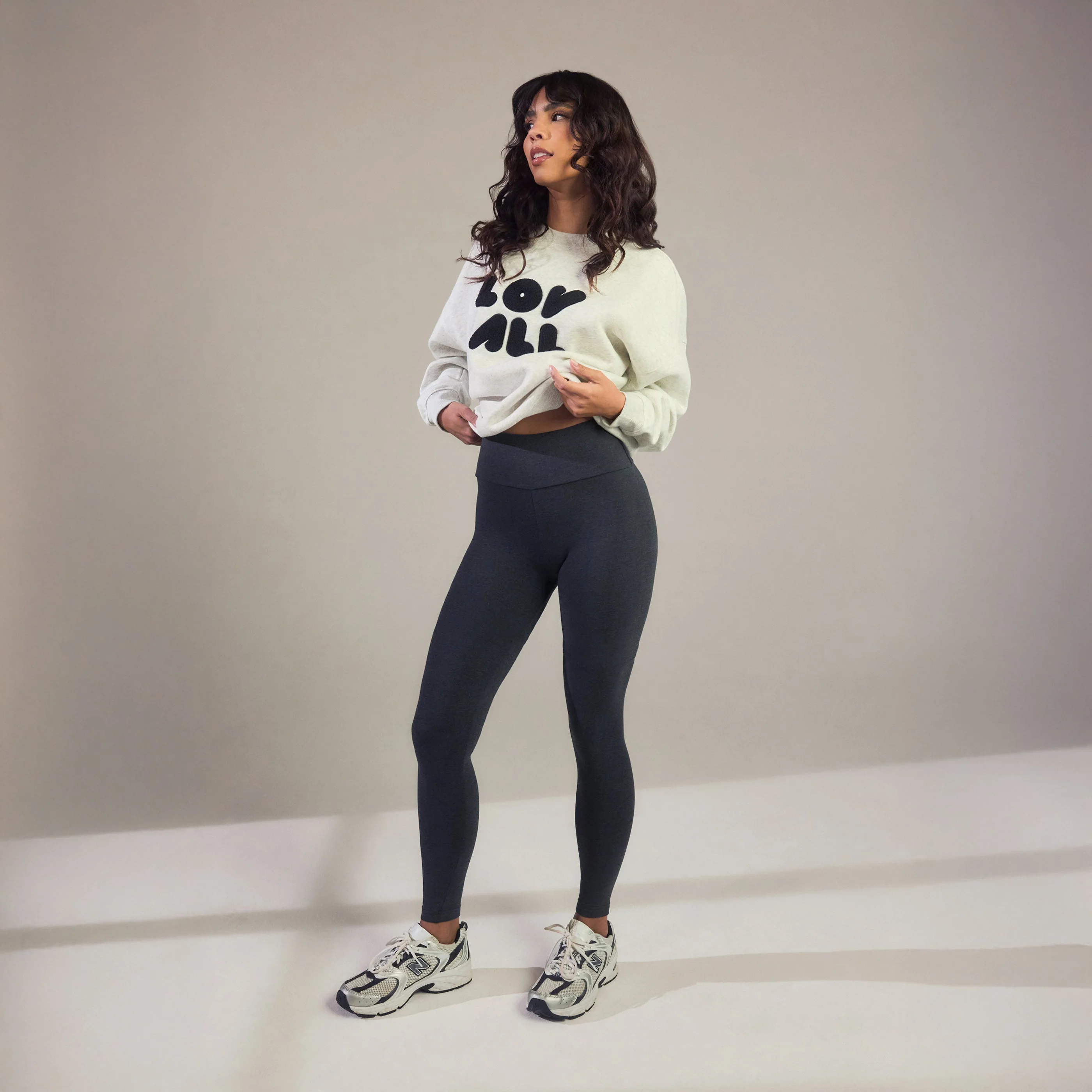 Everyday High Waisted Leggings - Dark Grey Marl - Image 2