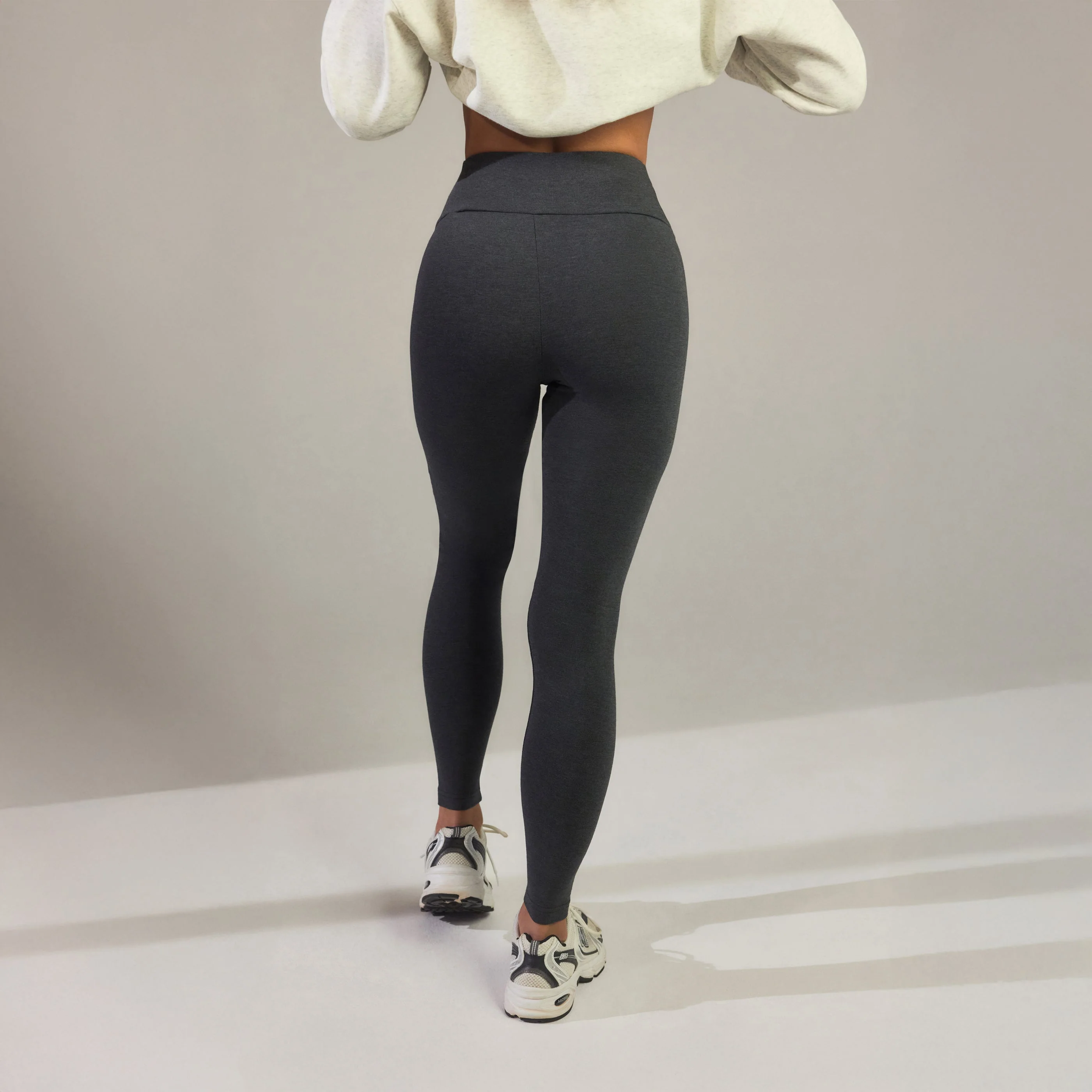 Everyday High Waisted Leggings - Dark Grey Marl - Image 3