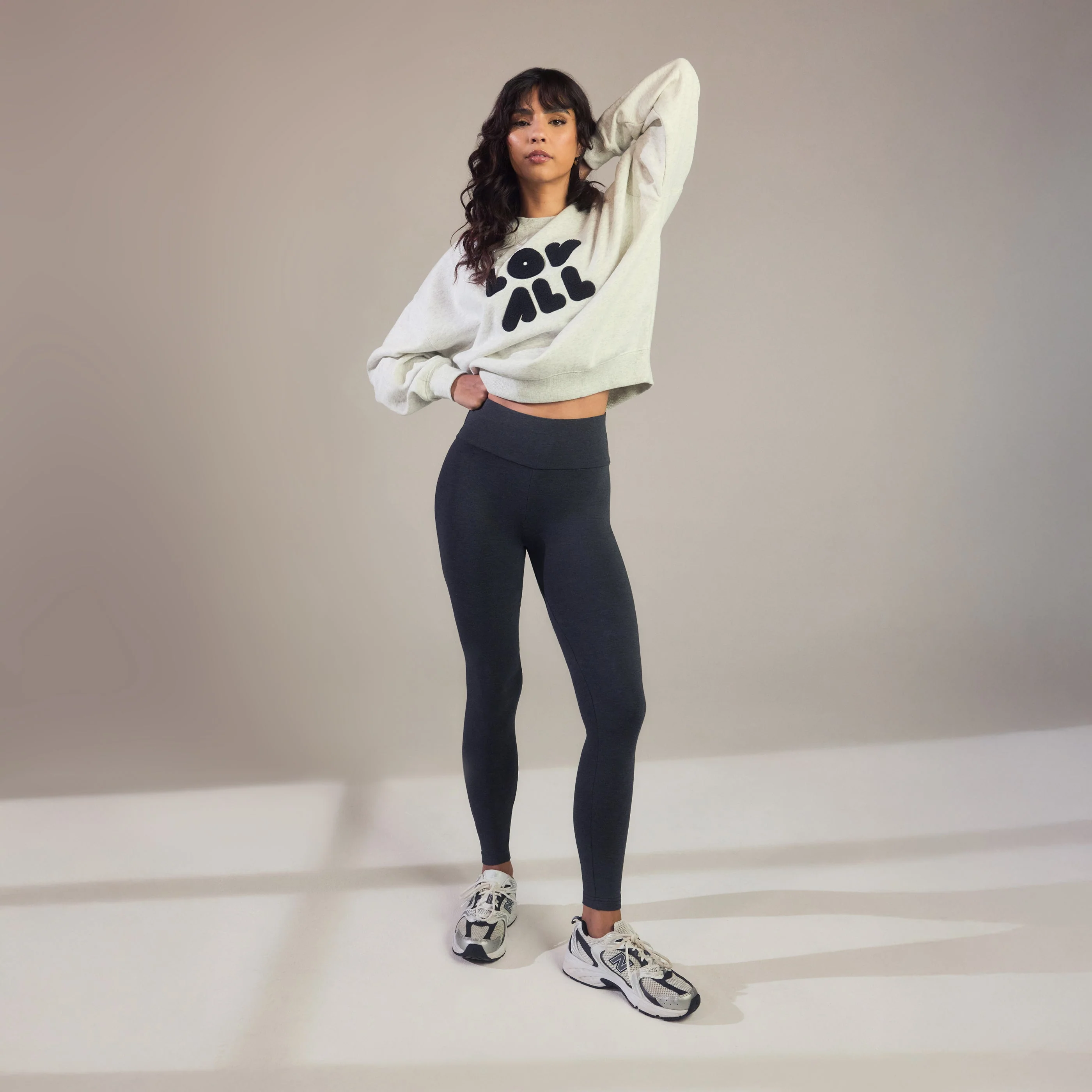 Everyday High Waisted Leggings - Dark Grey Marl - Image 6