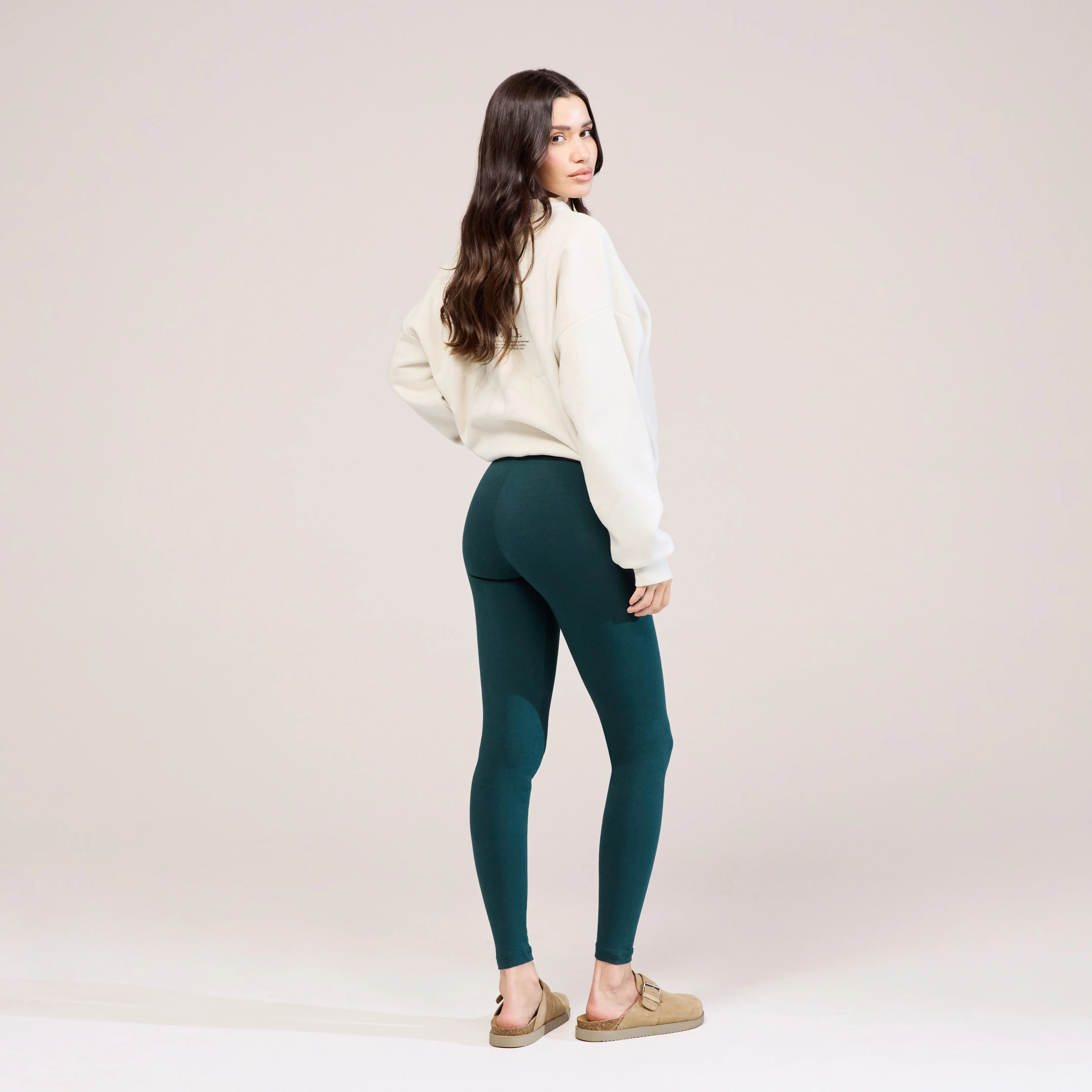 Everyday High Waisted Leggings - Forest Green - Image 6