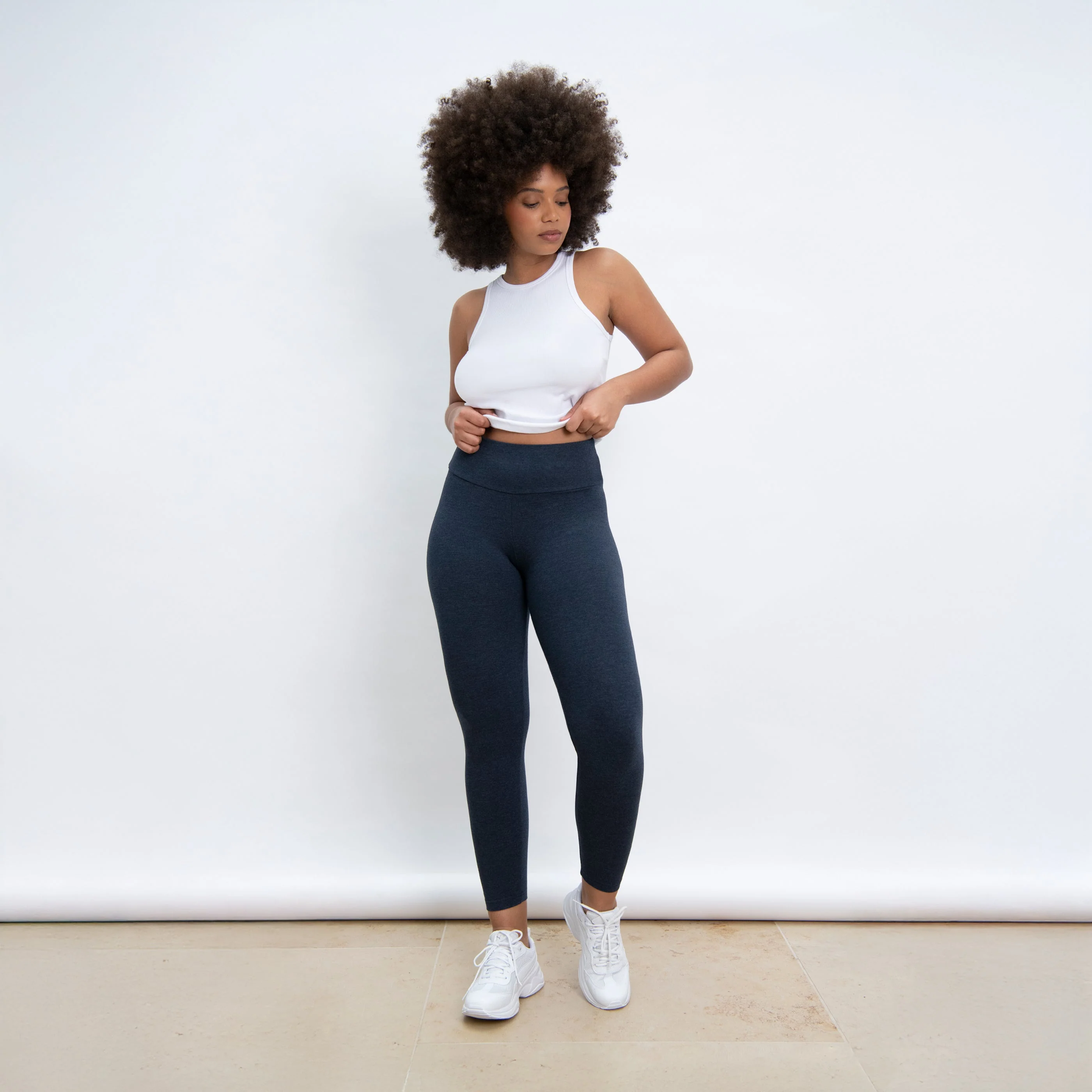Everyday High Waisted Leggings - Infinity Blue Marl