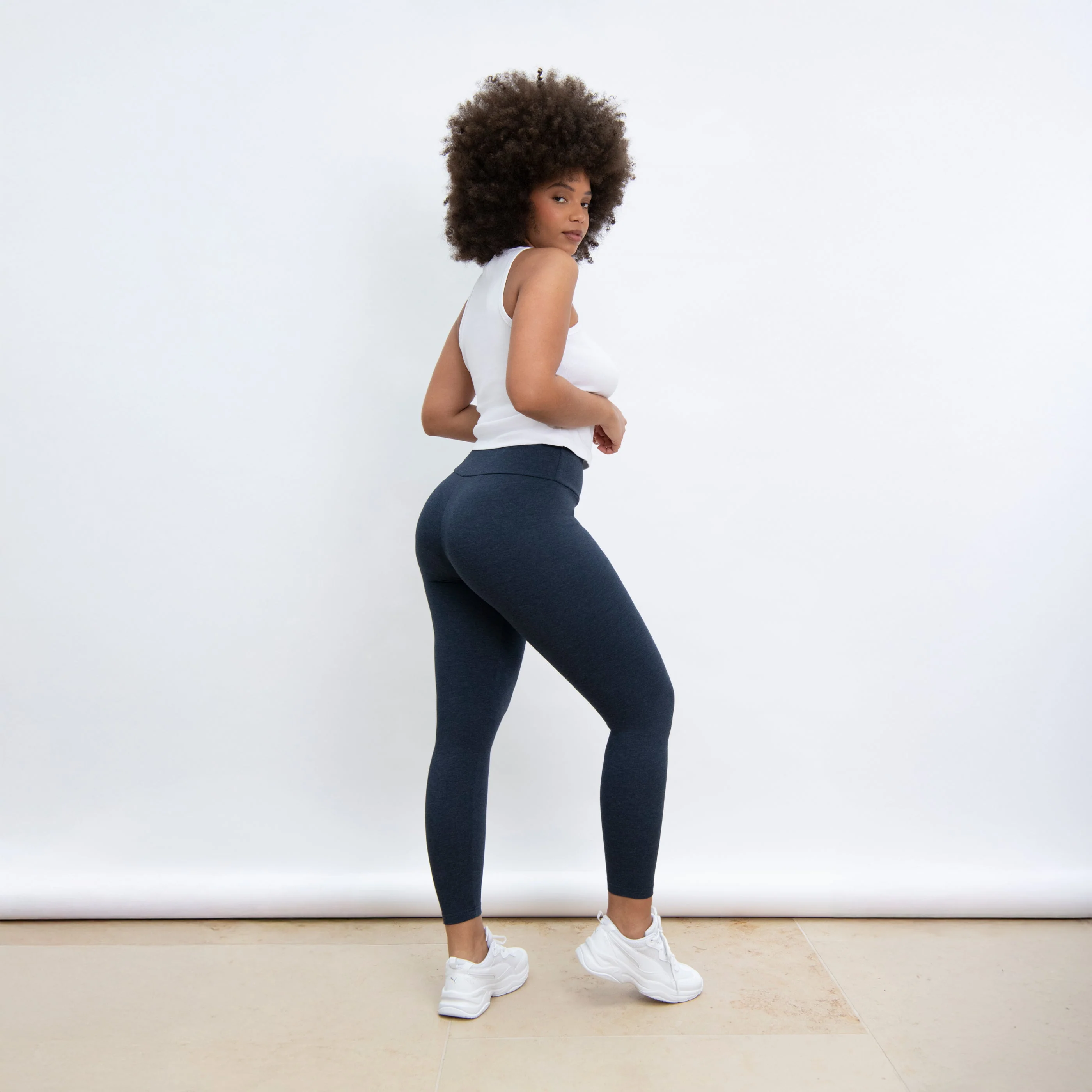 Everyday High Waisted Leggings - Infinity Blue Marl - Image 3