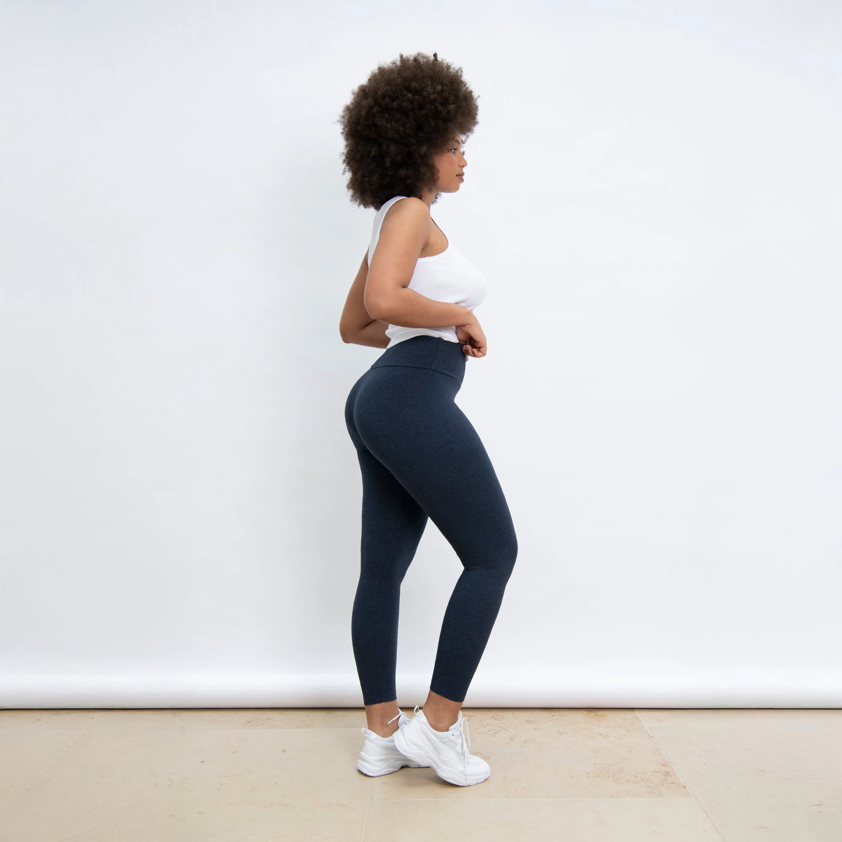 Everyday High Waisted Leggings - Infinity Blue Marl - Image 5