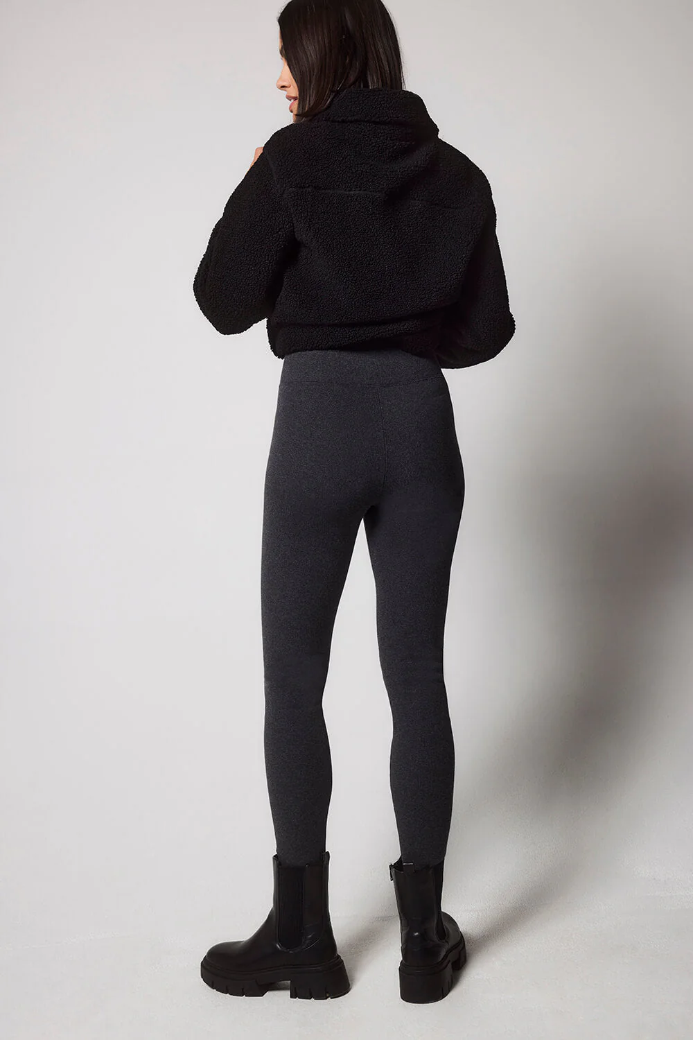 Extreme Fleece Lined Leggings - Dark Grey Marl - Image 6