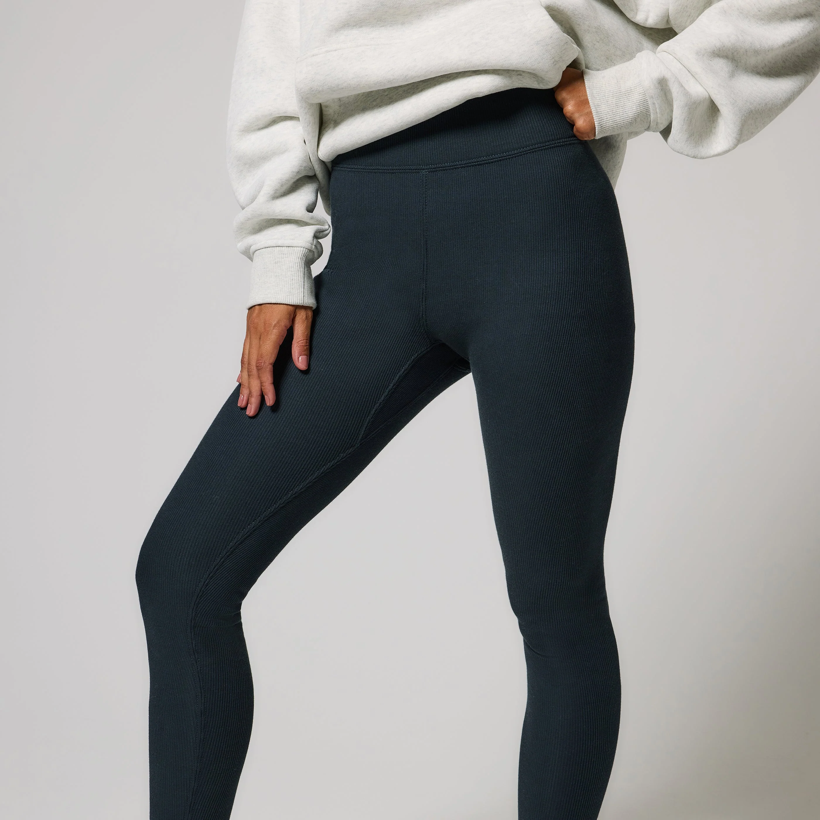Extreme Fleece Lined Leggings - Vintage Navy - Image 4