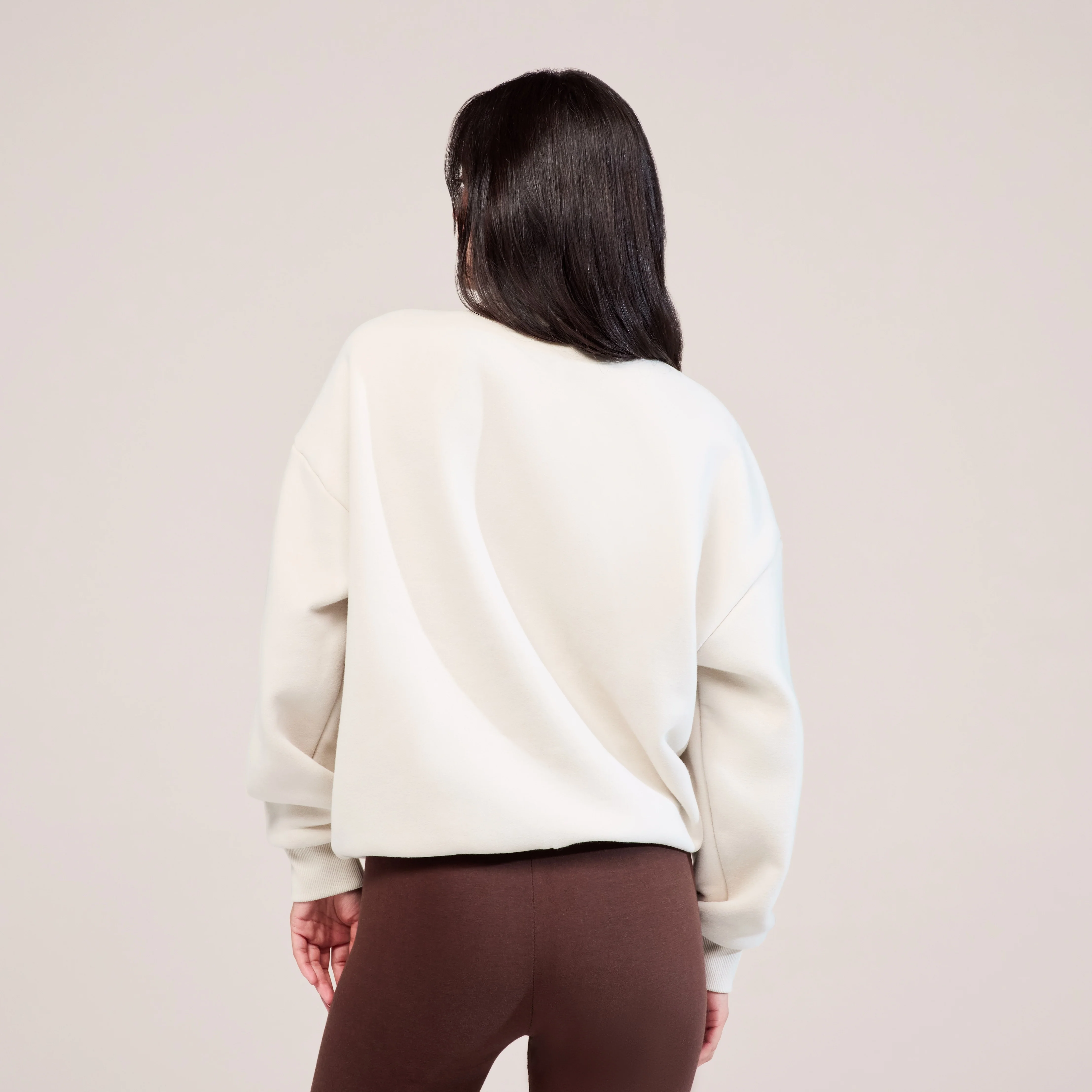 Heavyweight 1/4 Zip Sweatshirt - Ecru - Image 3