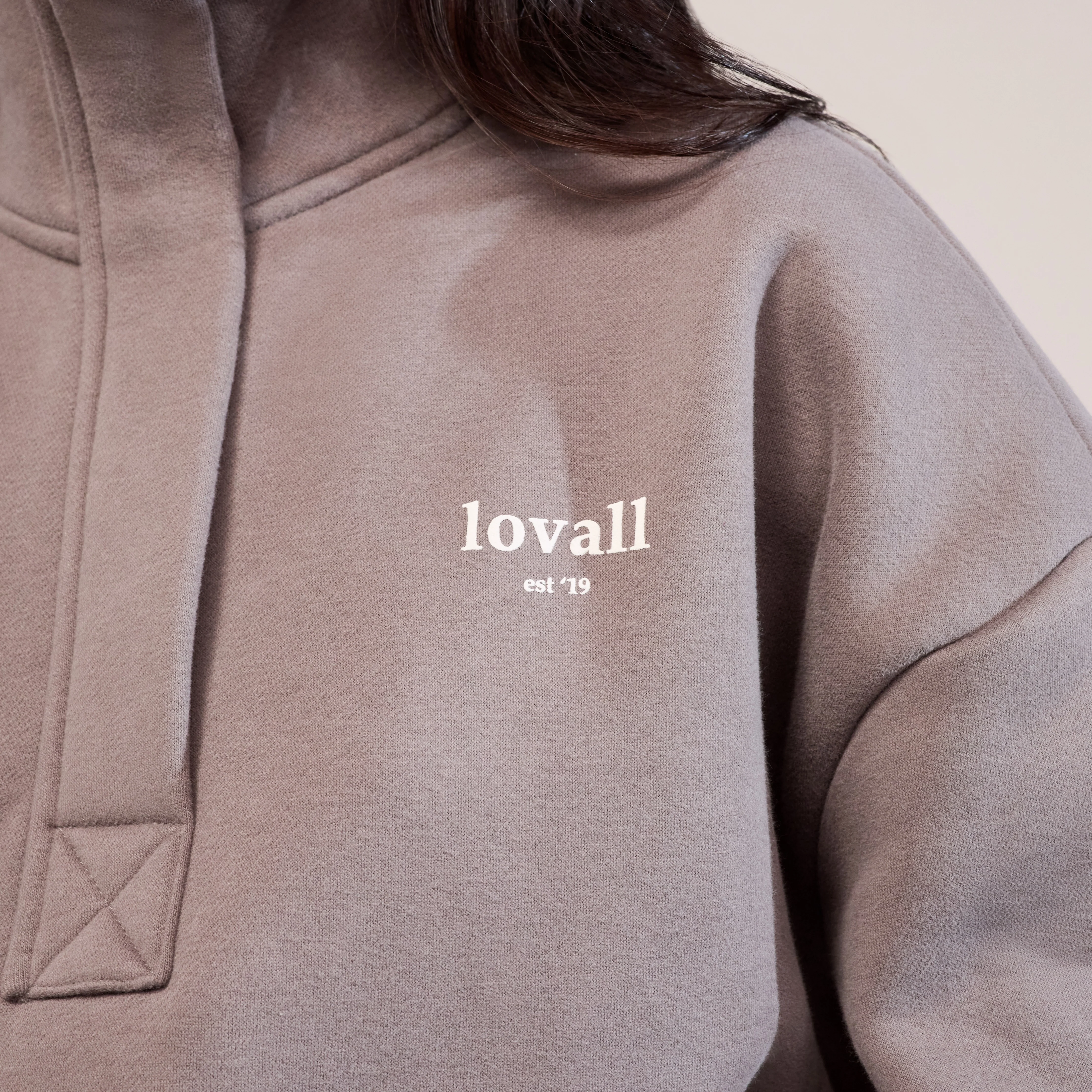 Heavyweight 1/4 Zip Sweatshirt - Mocha - Image 4